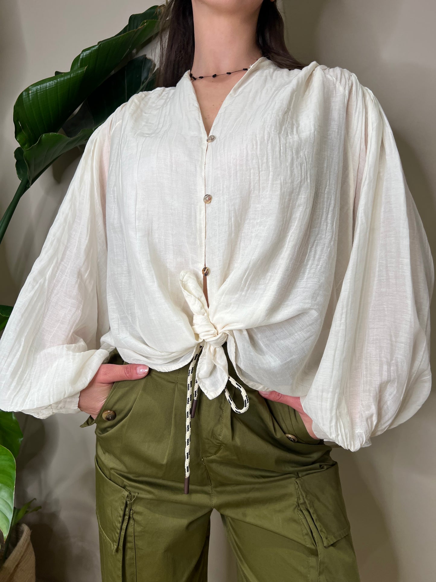Camicia in mussola 75%COTONE 25% SETA