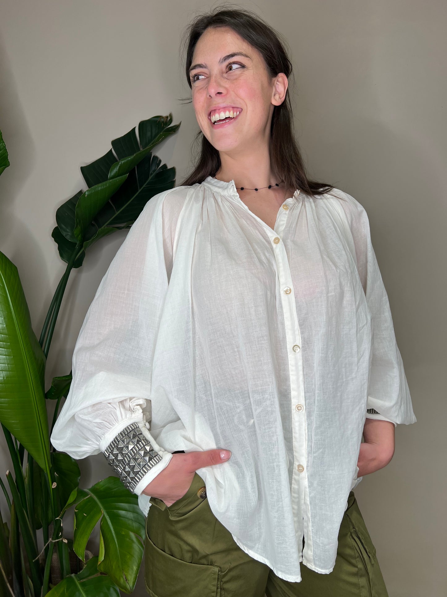Camicia polsino borchie
