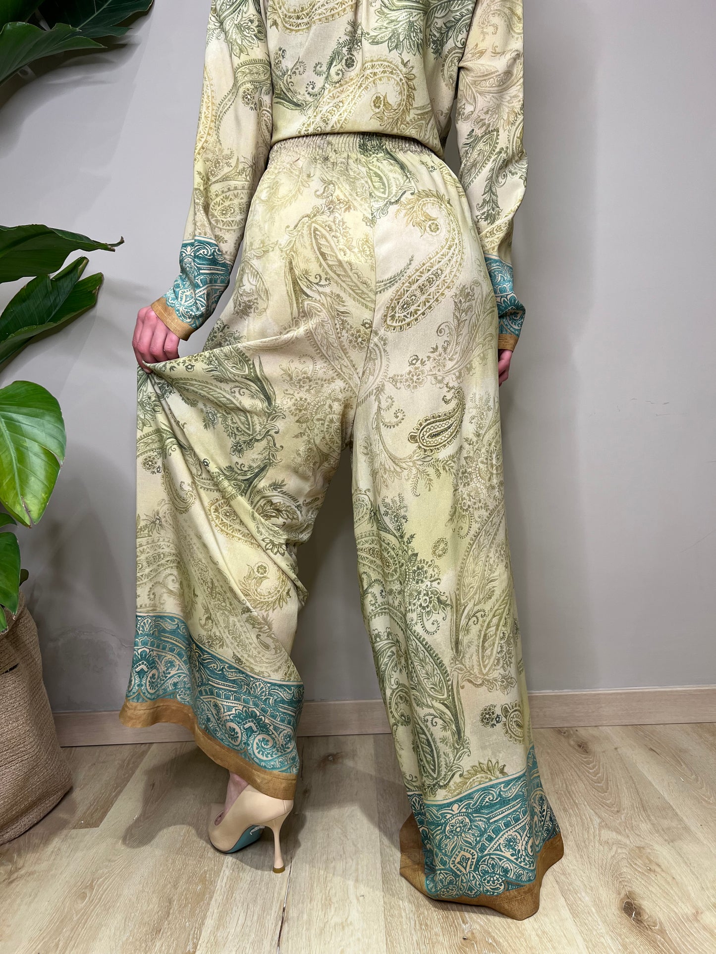 Pantalone stampa cashmere 100% VISCOSA