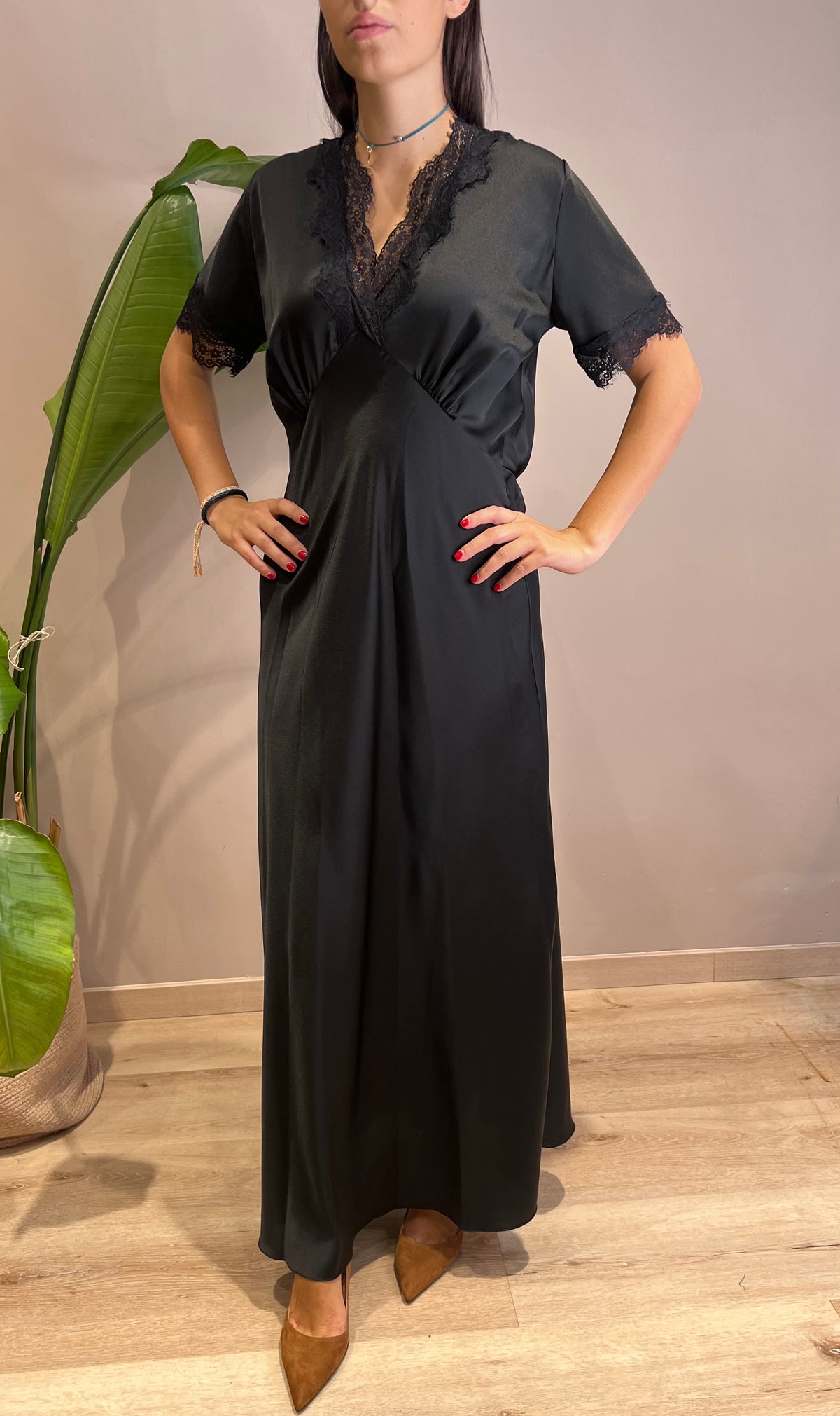 Abito manica corta donna raso