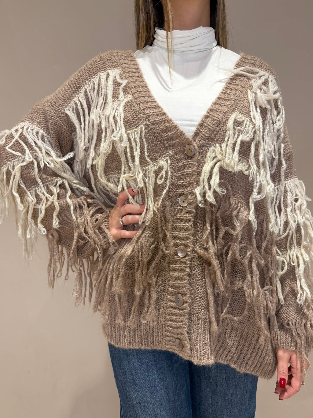 Cardigan frange