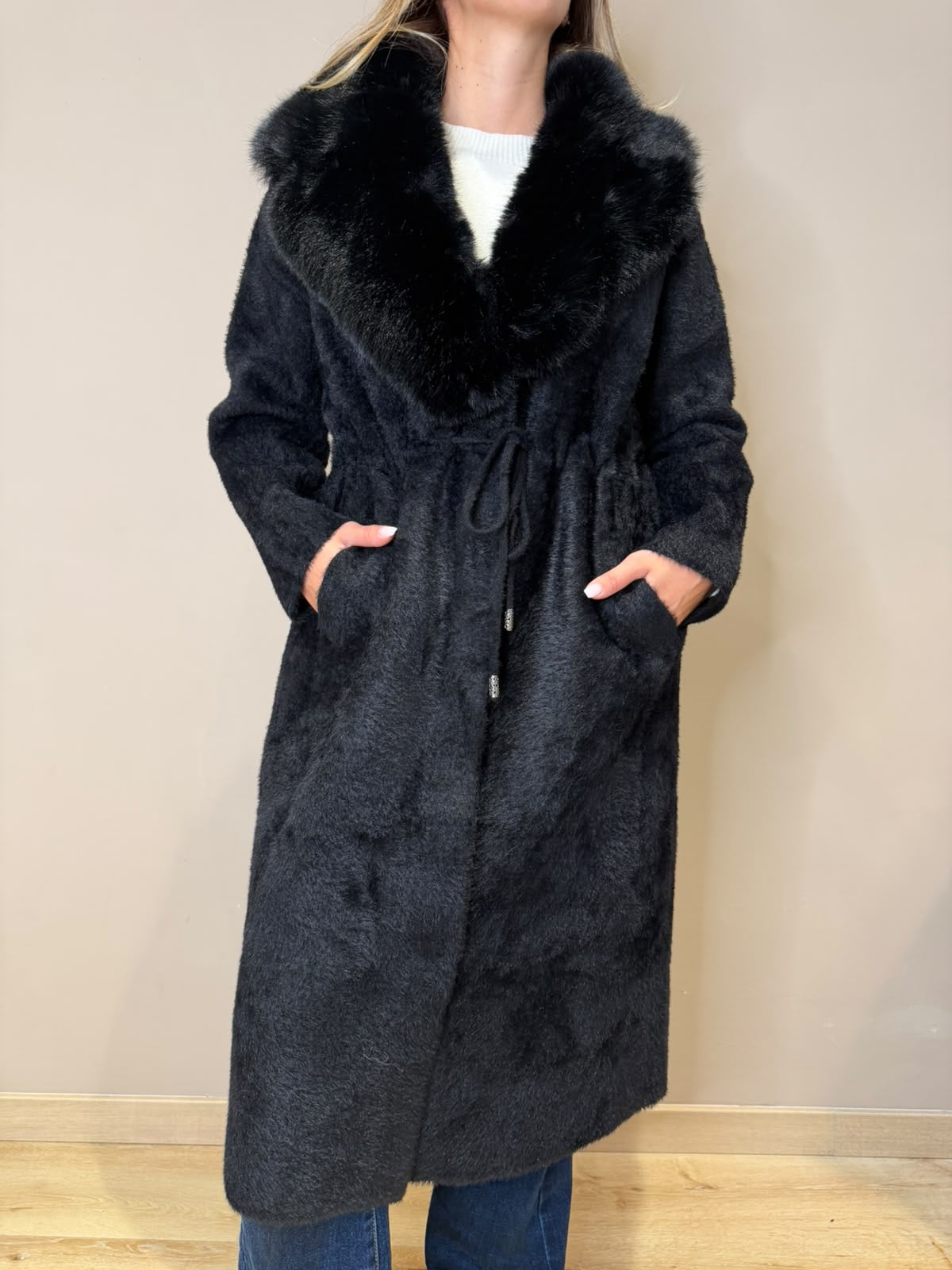Cappotto lungo pelliccia