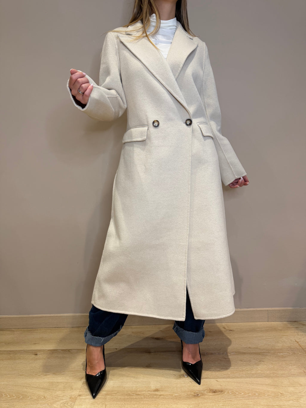 Cappotto slim tasca a patta