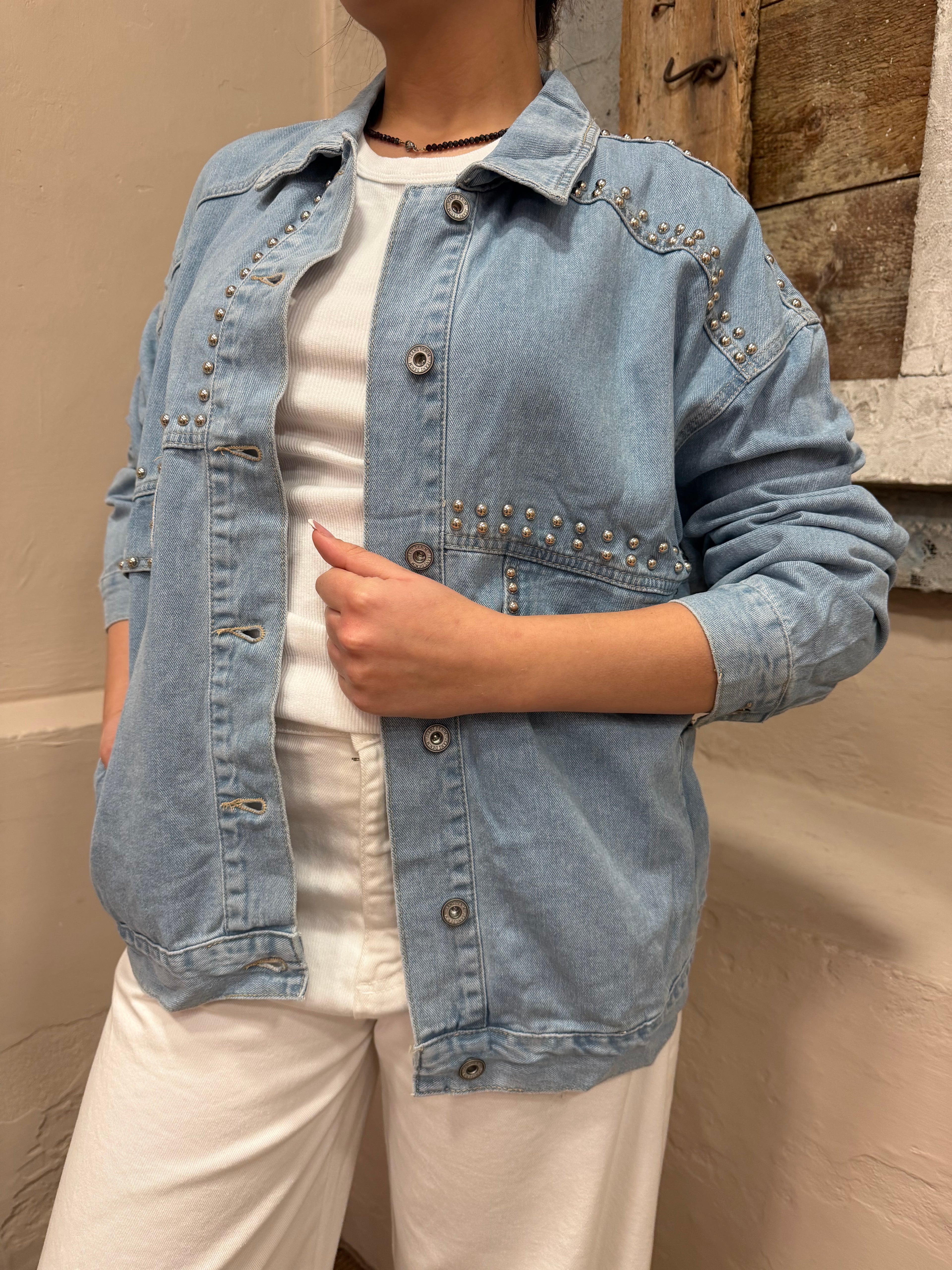 Giacca Jeans Borchie