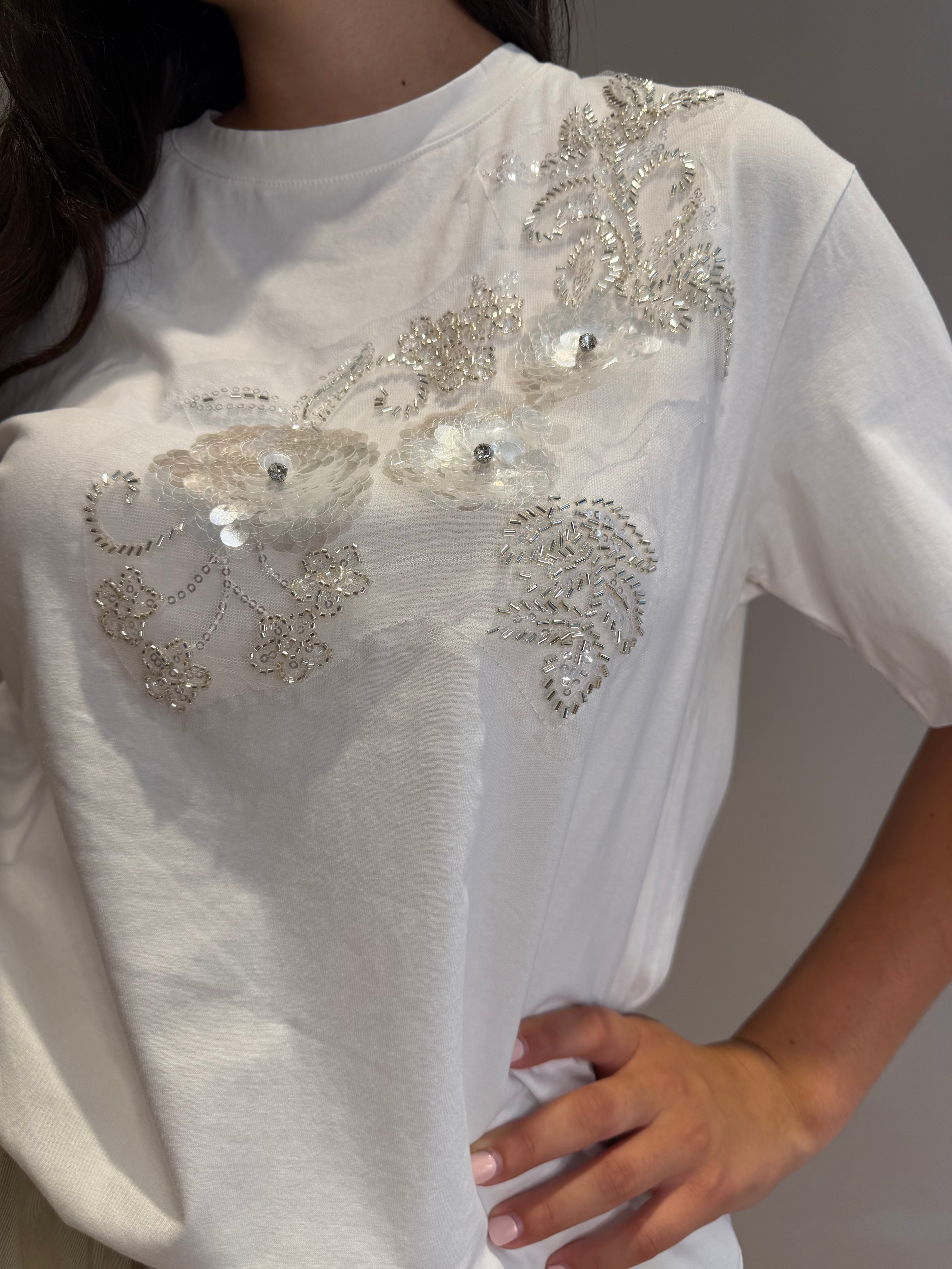T-shirt cotone applicazioni
