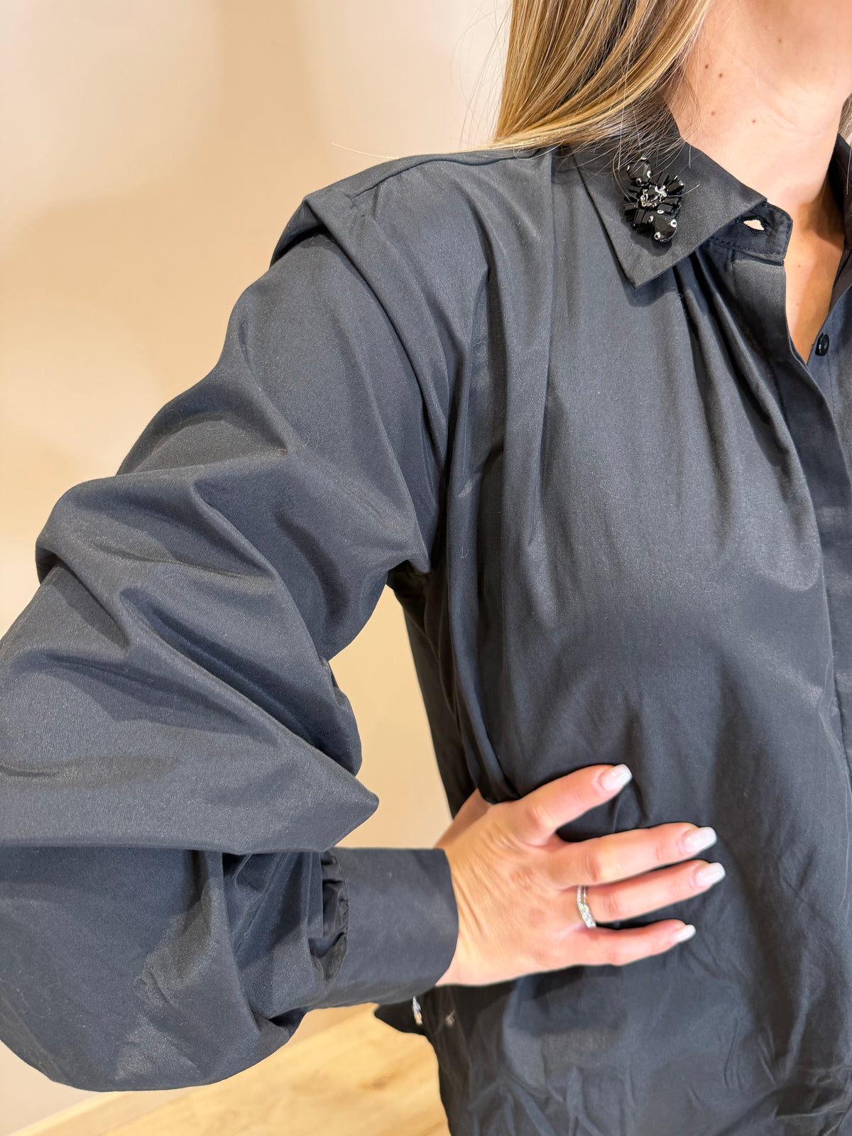 Camicia colletto strass