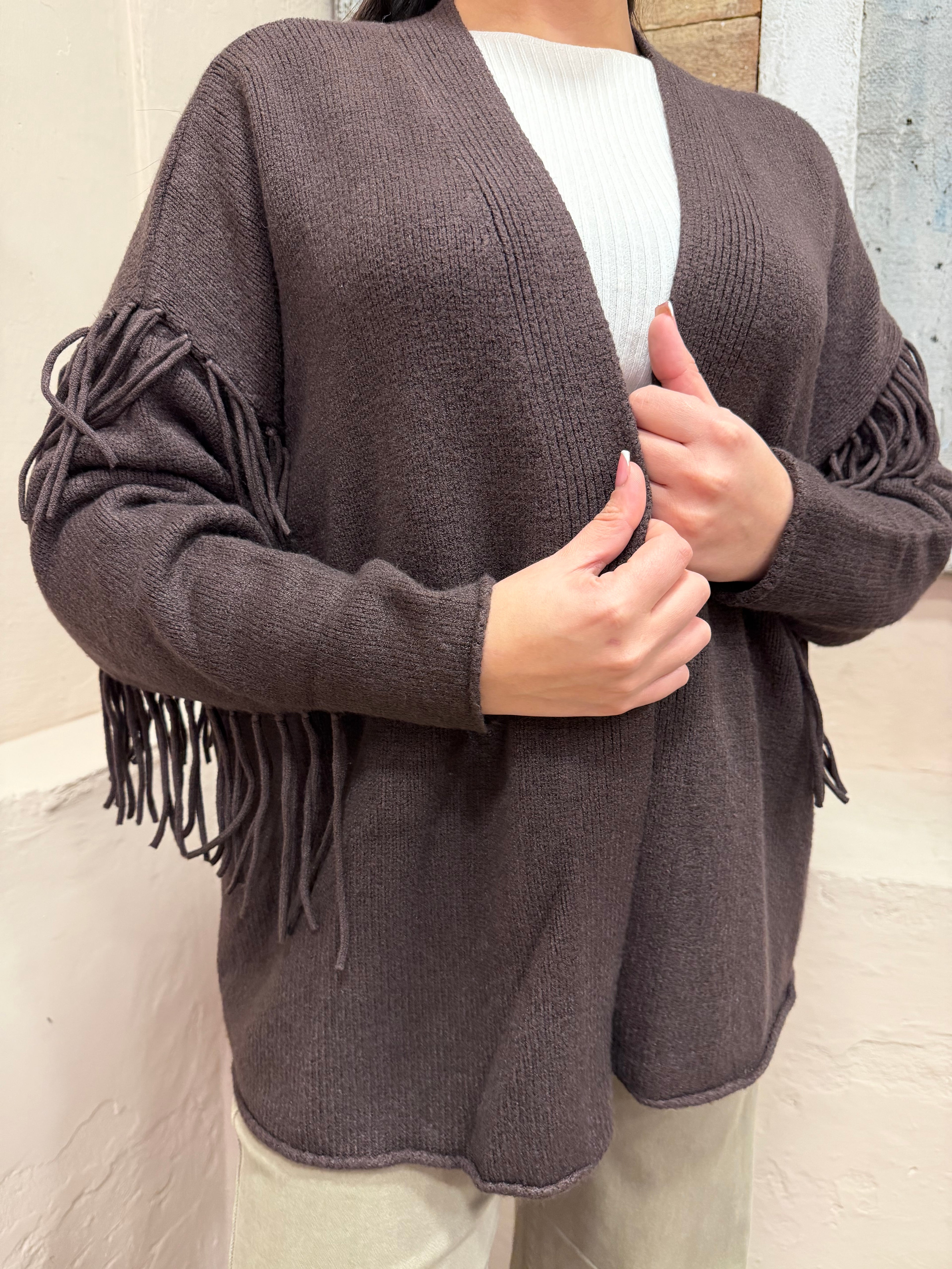 Cardigan frangia