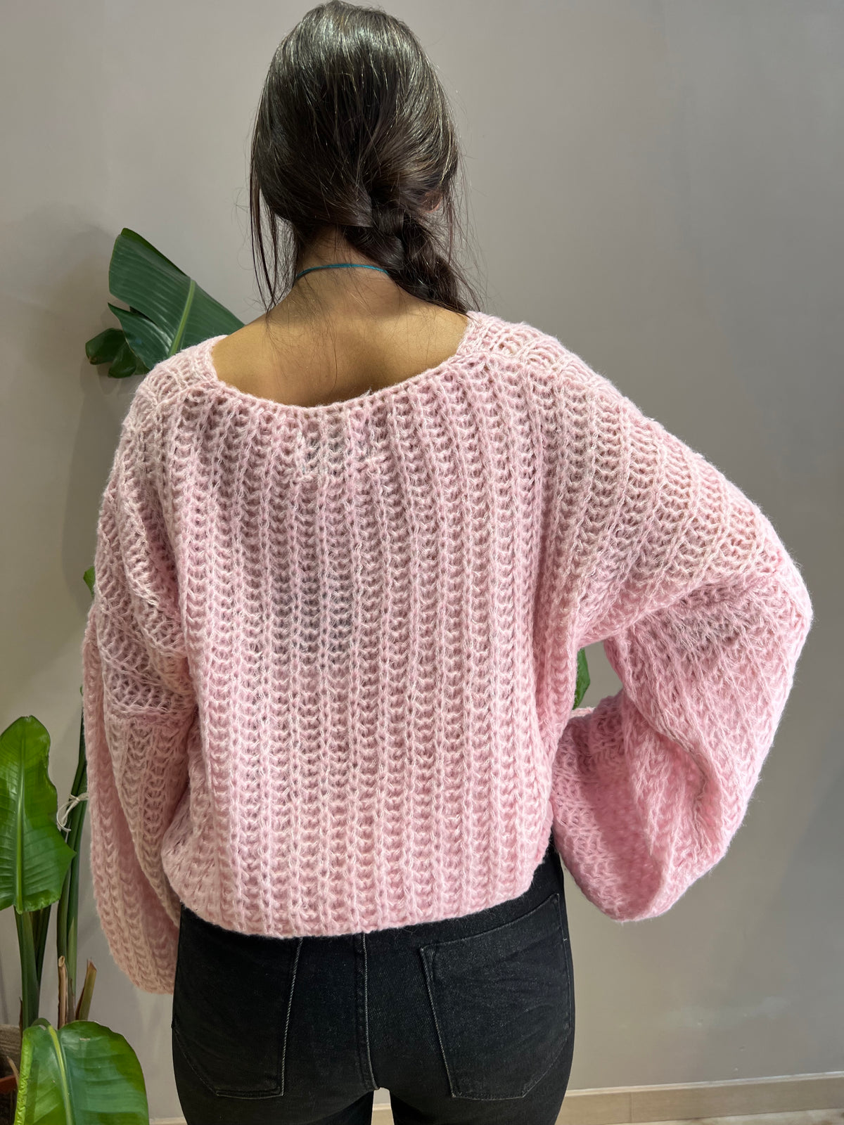 Maglia lana manica a sbuffo