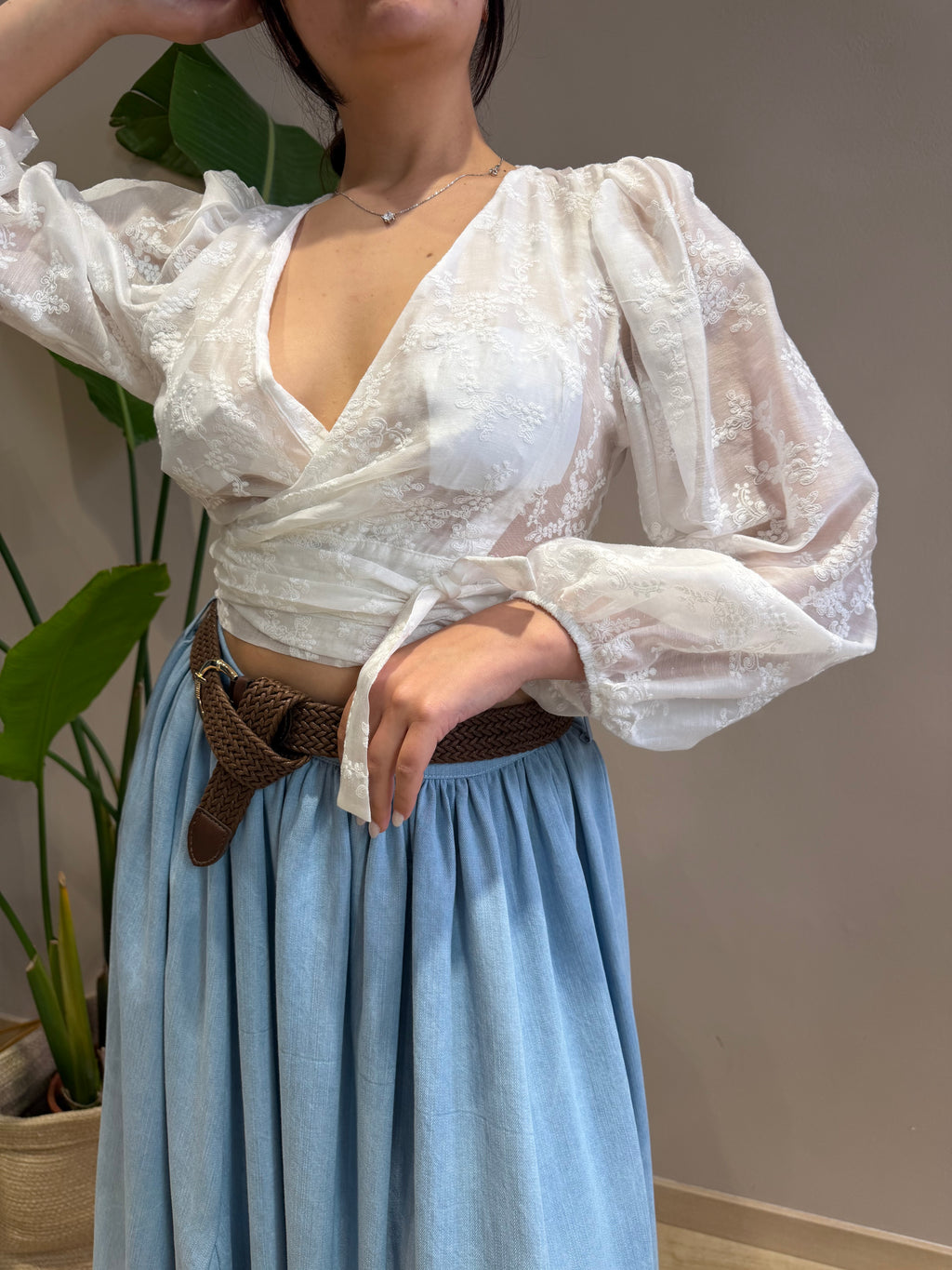 Camicia crop incrocio