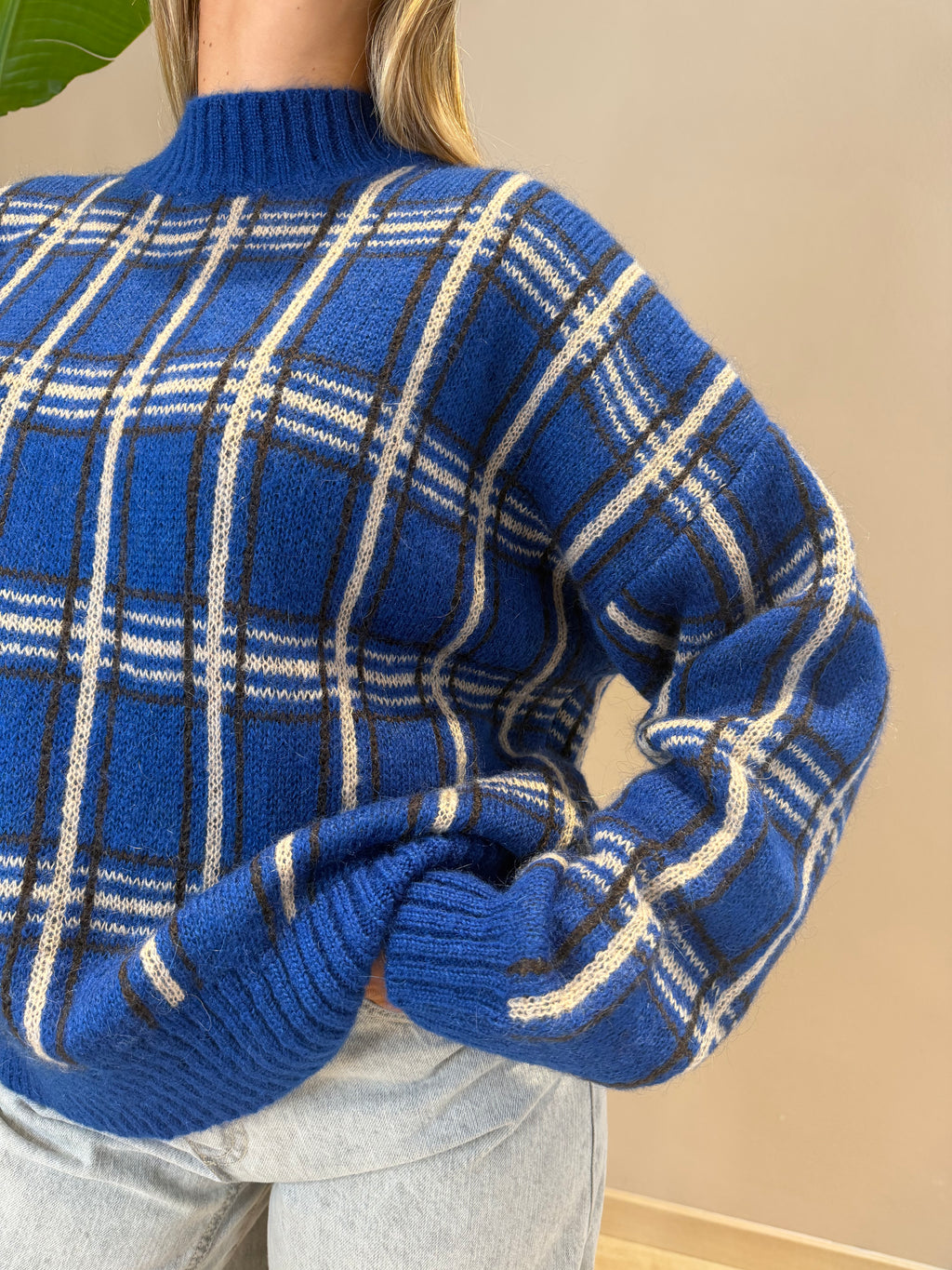 Pull paricollo tartan