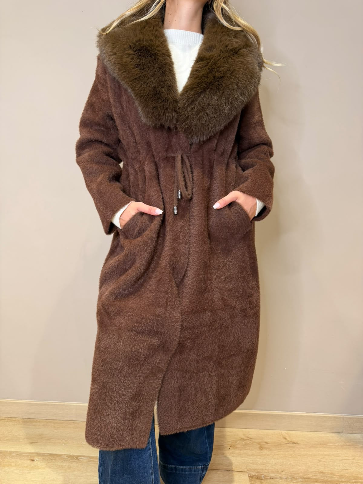 Cappotto lungo pelliccia