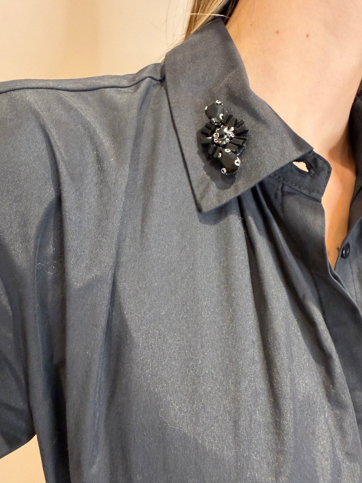 Camicia colletto strass