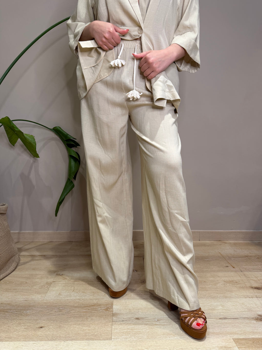 Pantalone palazzo lino