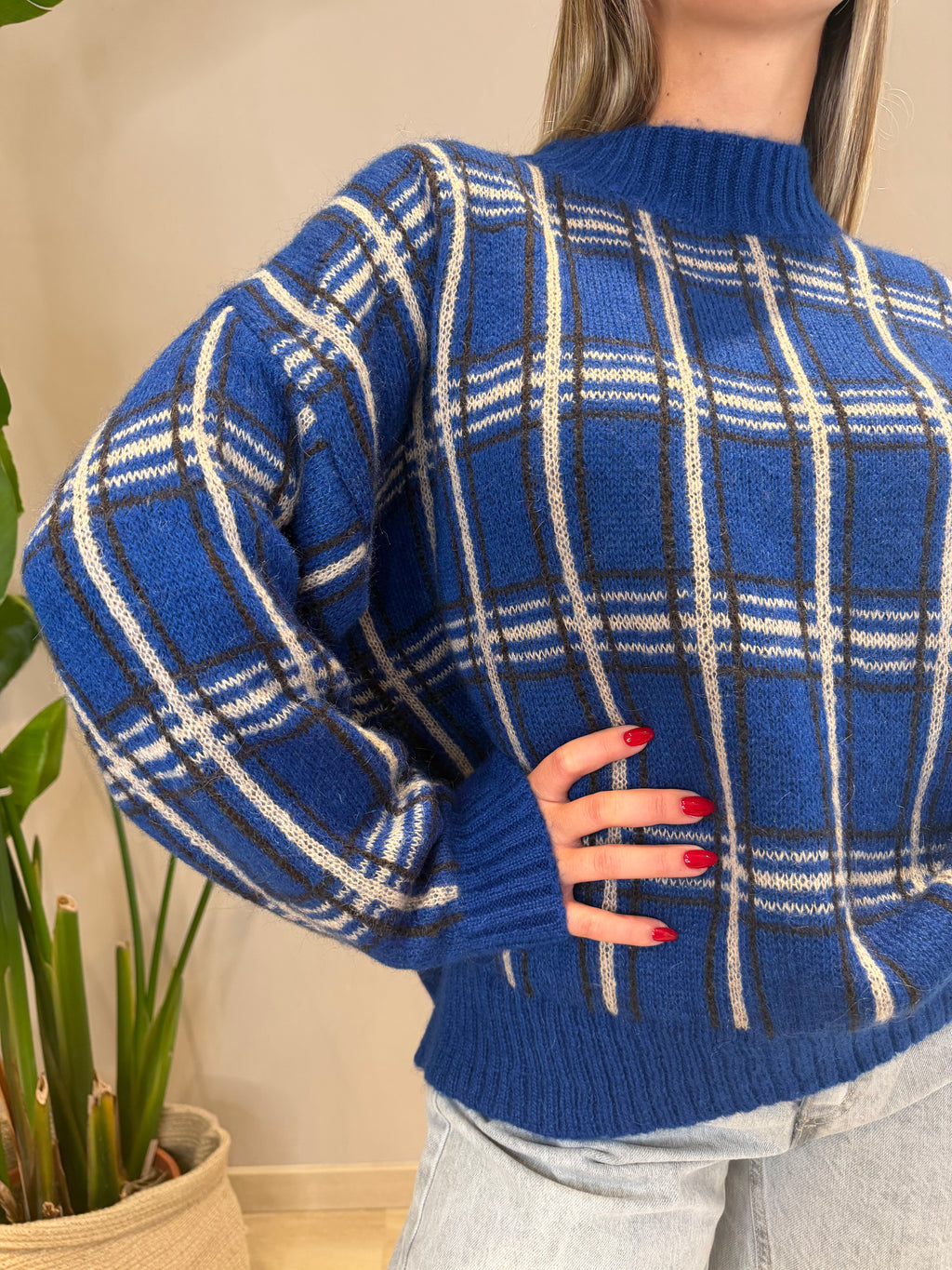 Pull paricollo tartan