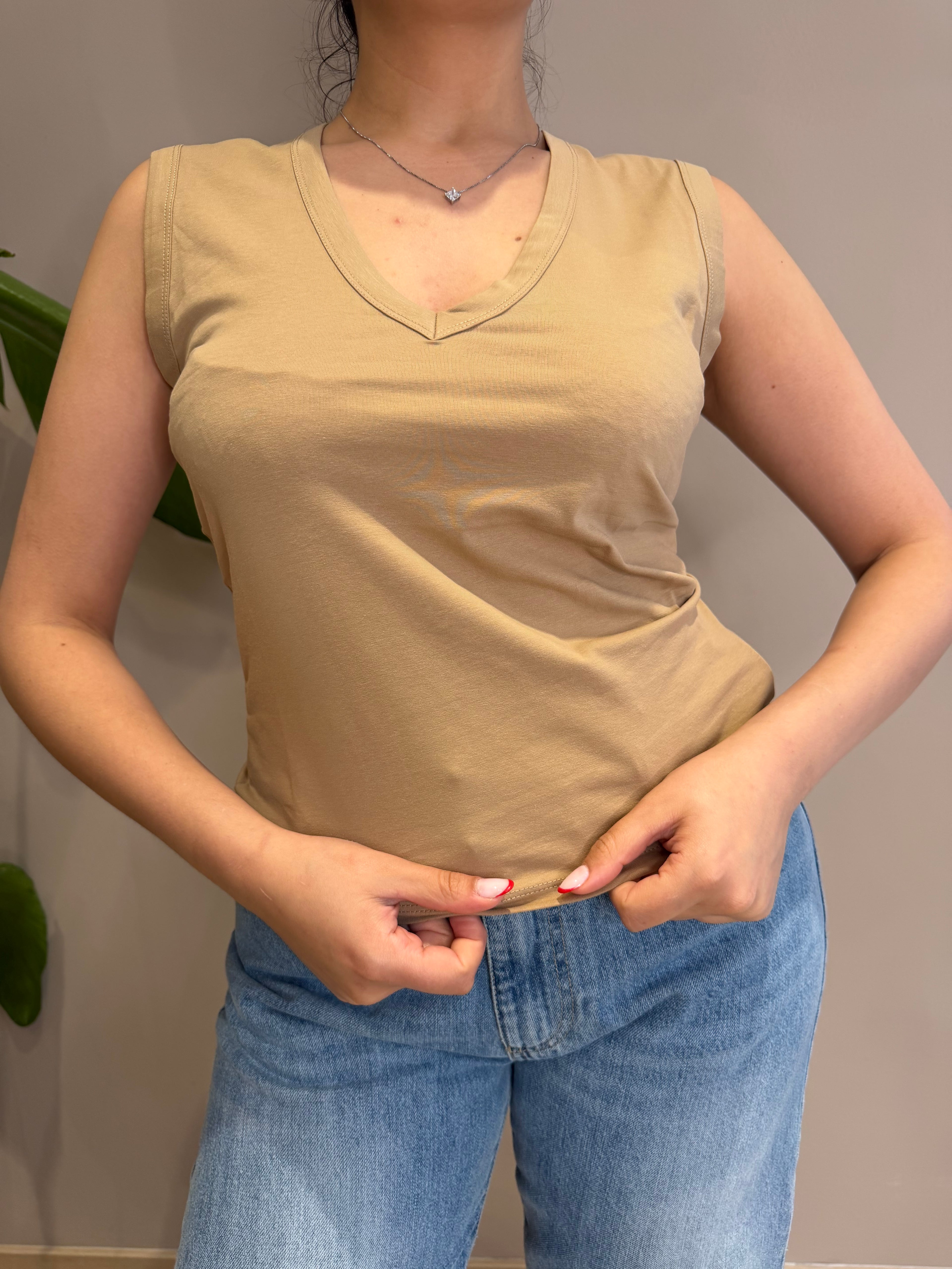 TOP COTONE SCOLLO A V