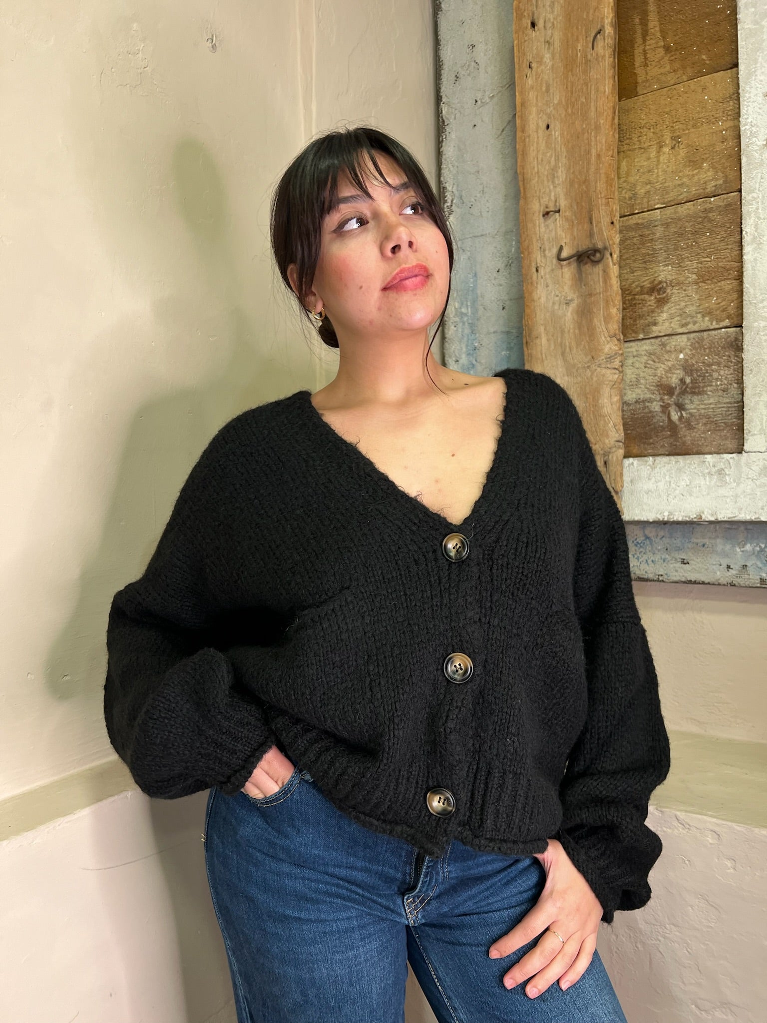 Cardigan over 3 bottoni