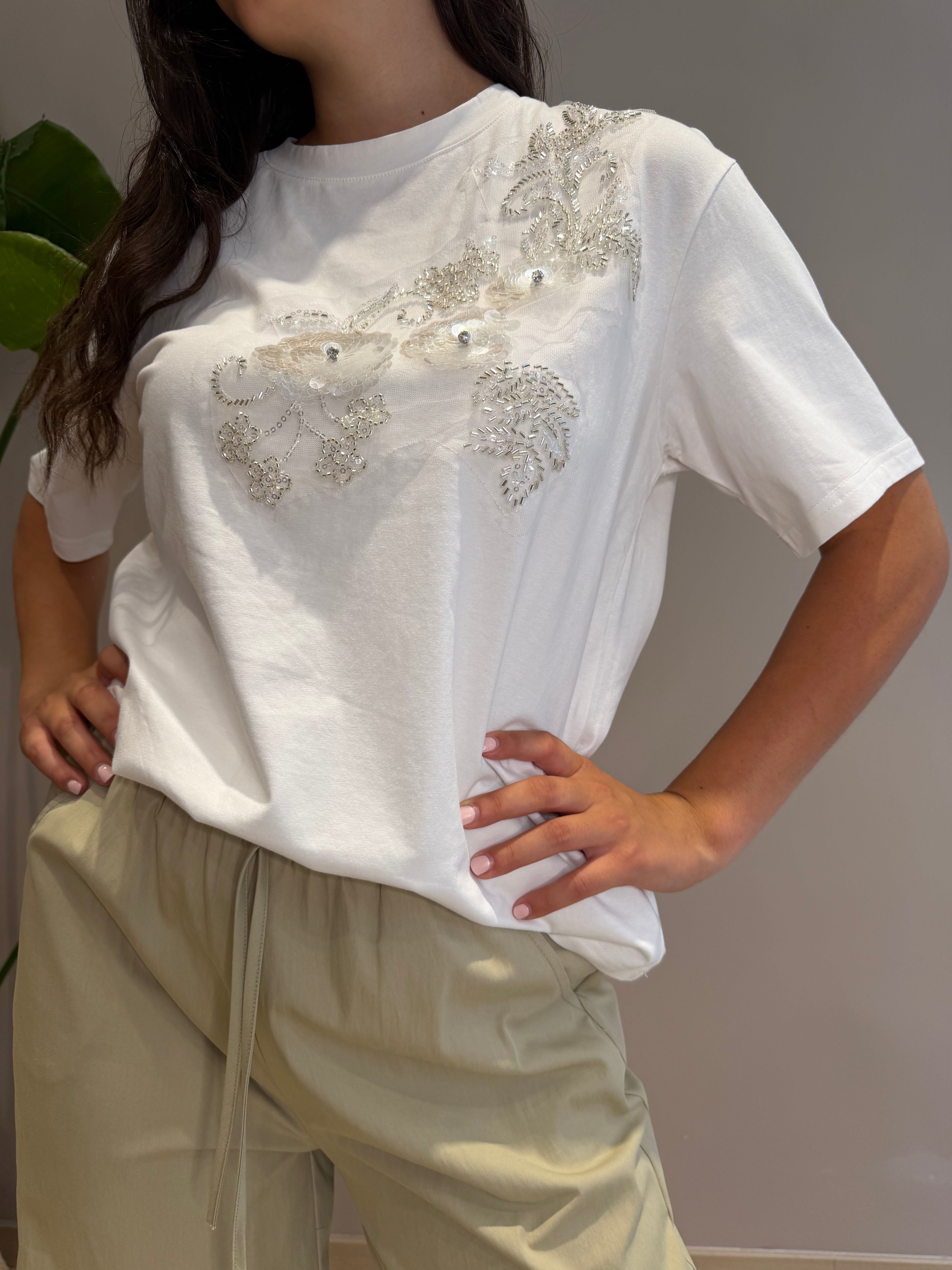 T-shirt cotone applicazioni
