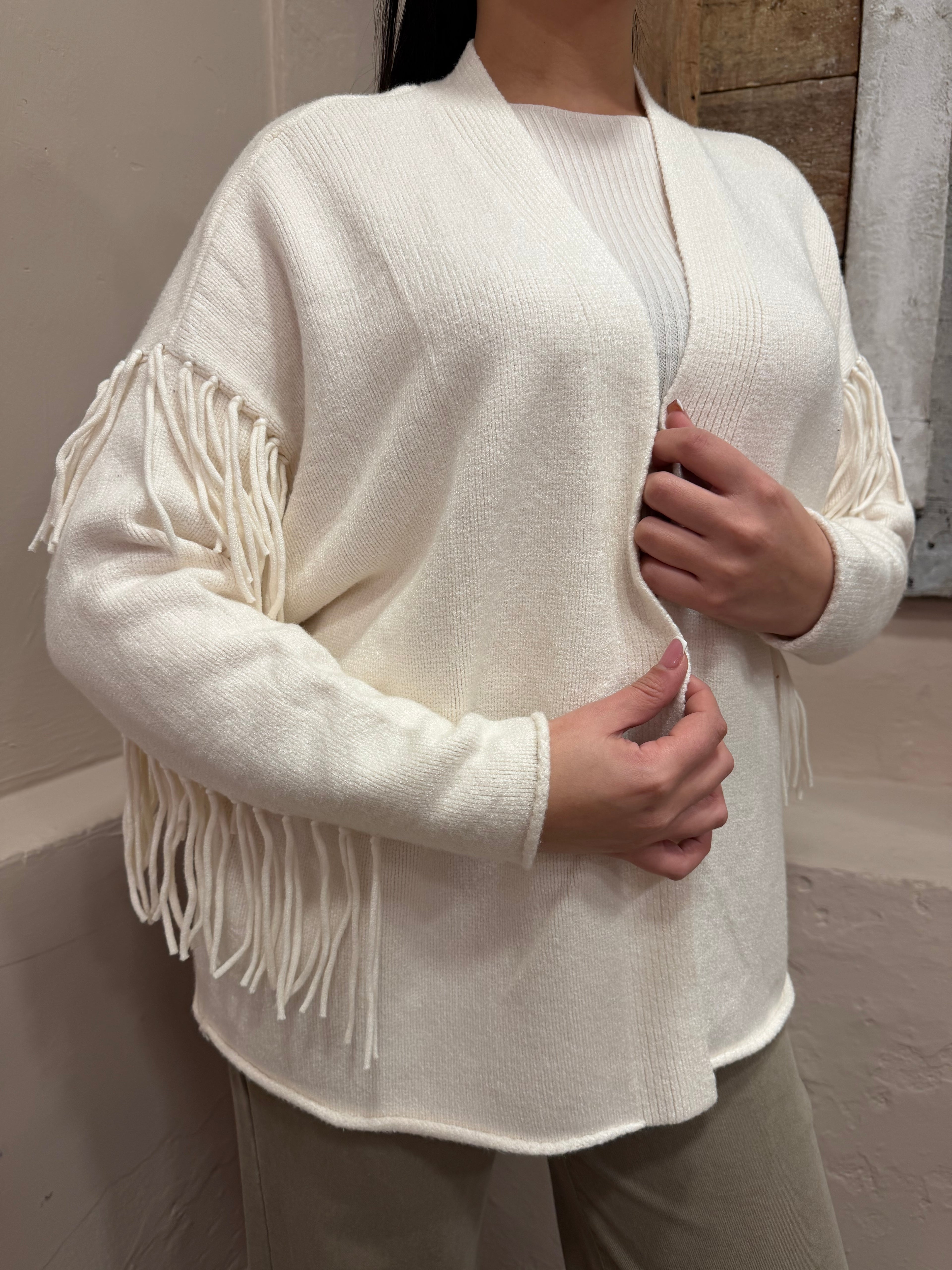 Cardigan frangia