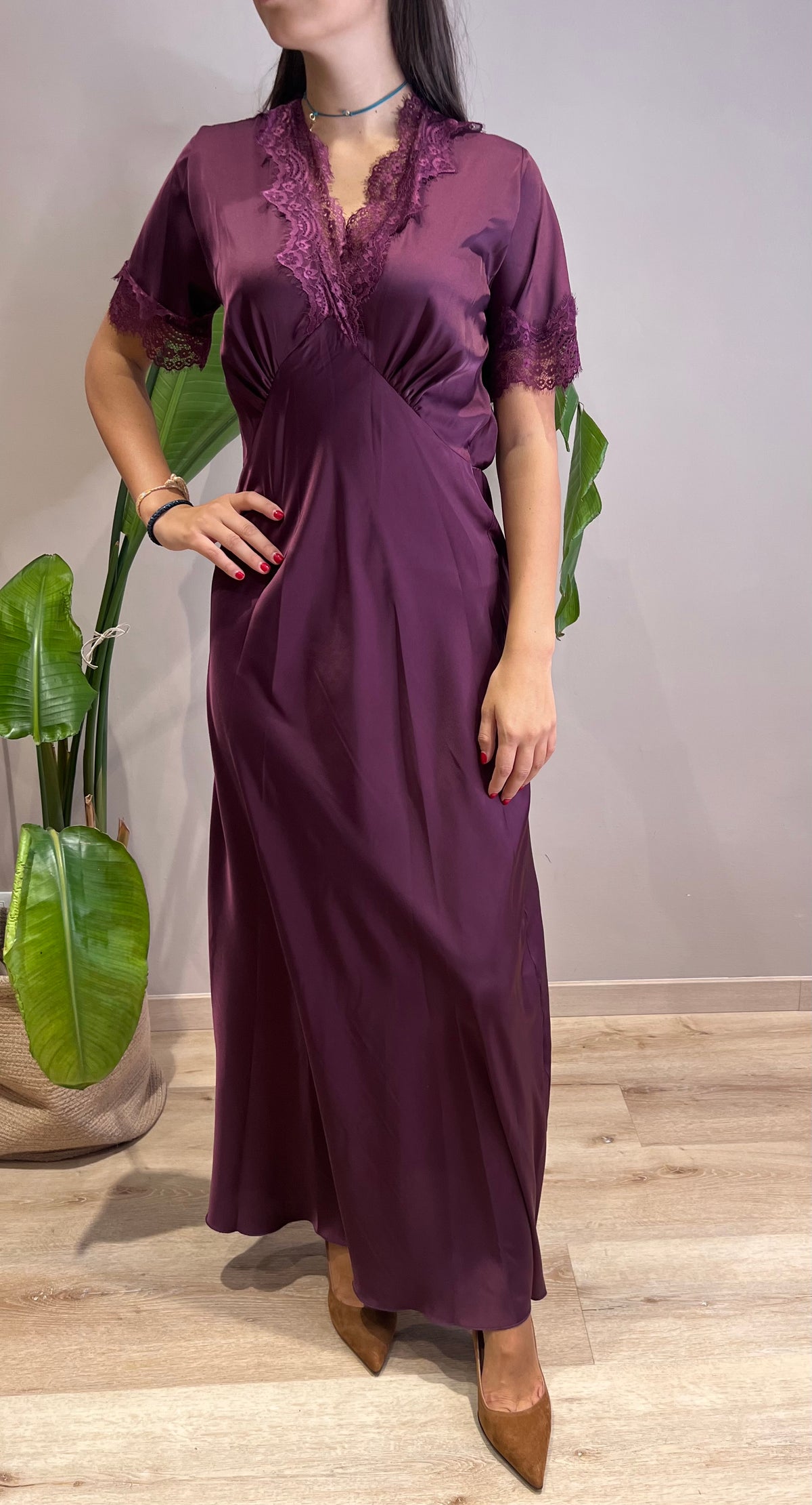 Abito manica corta donna raso