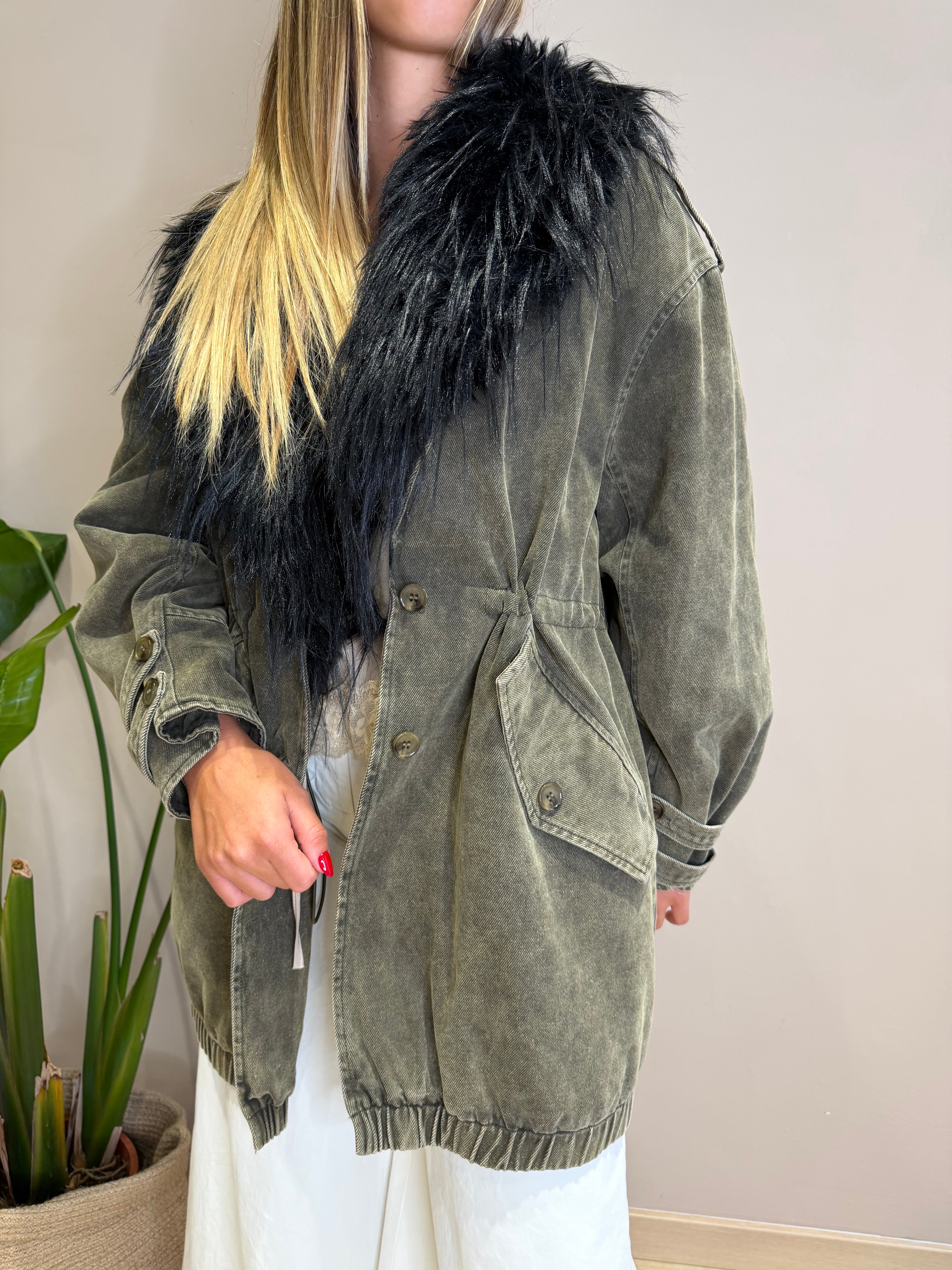 Parka collo pelo