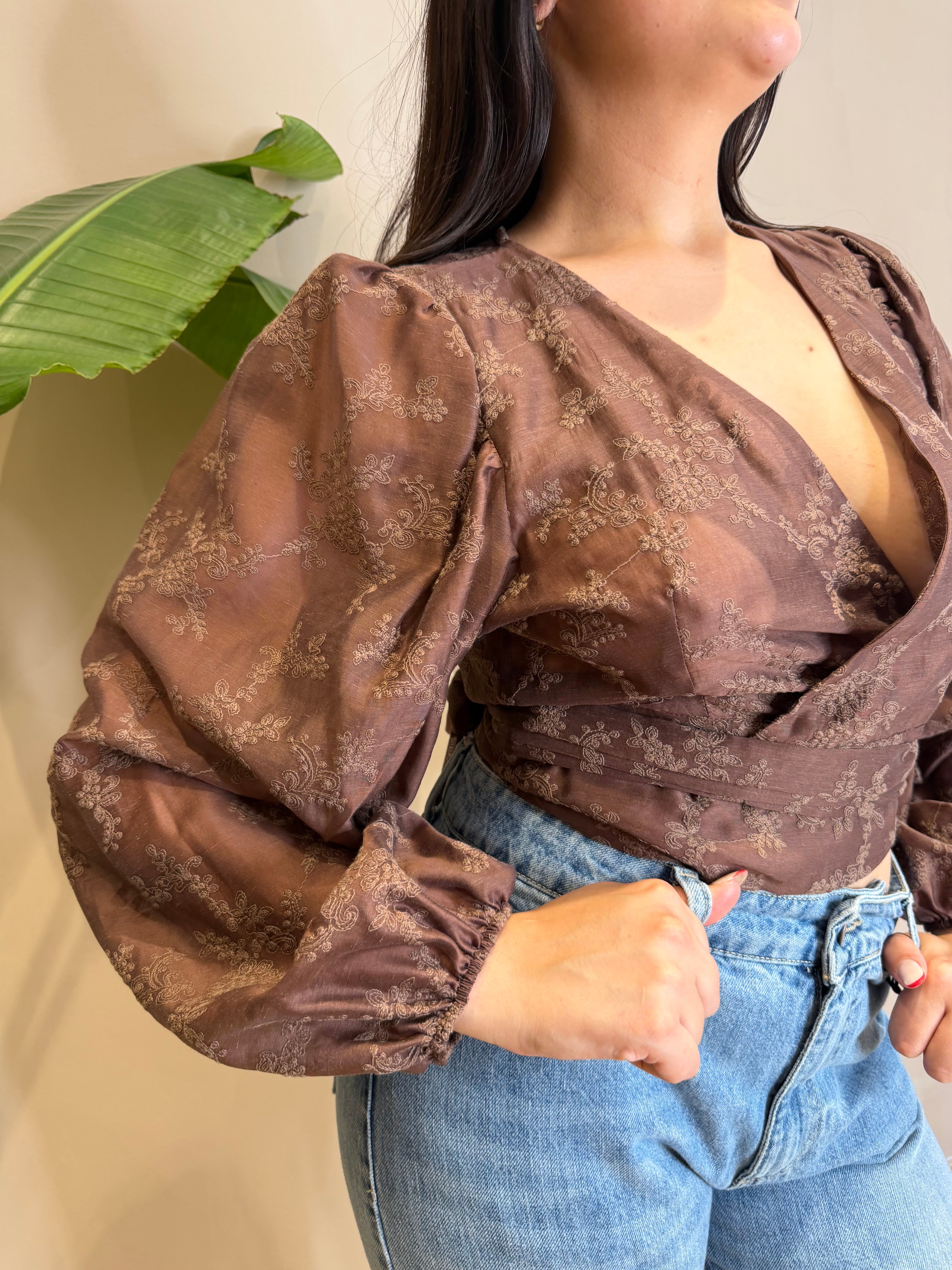 Camicia crop incrocio