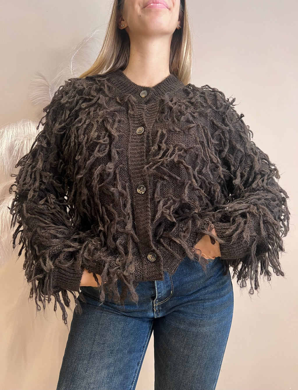 Cardigan sfrangiato