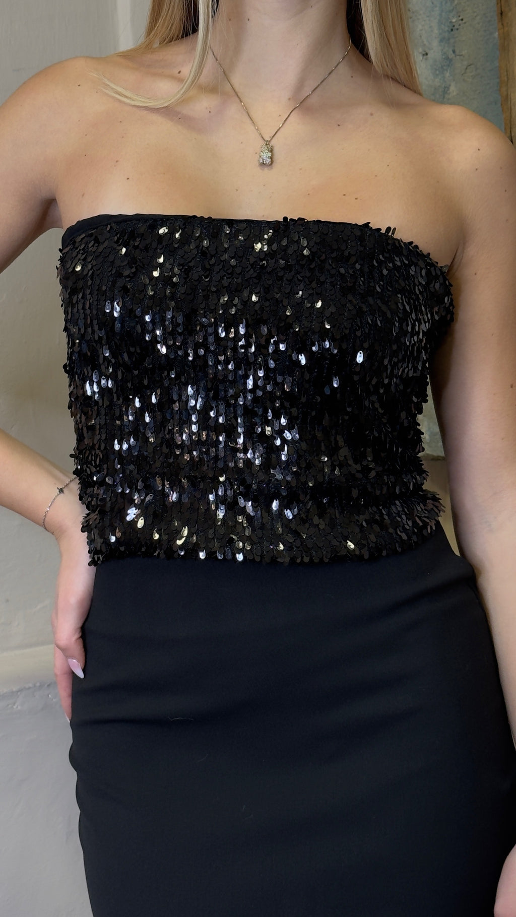 Top fascia paillettes