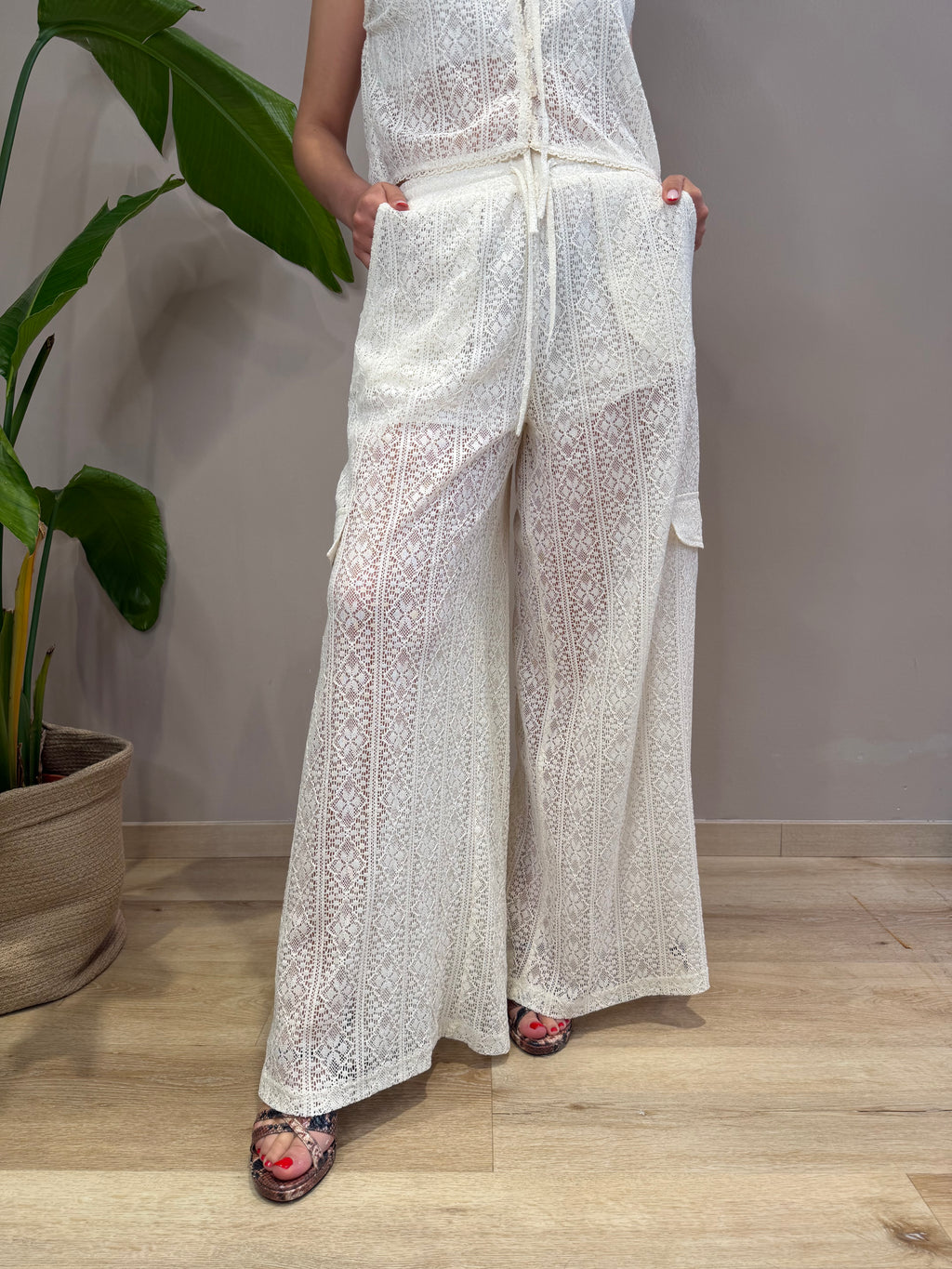 PANTALONE CARGO MACRAME IN COTONE