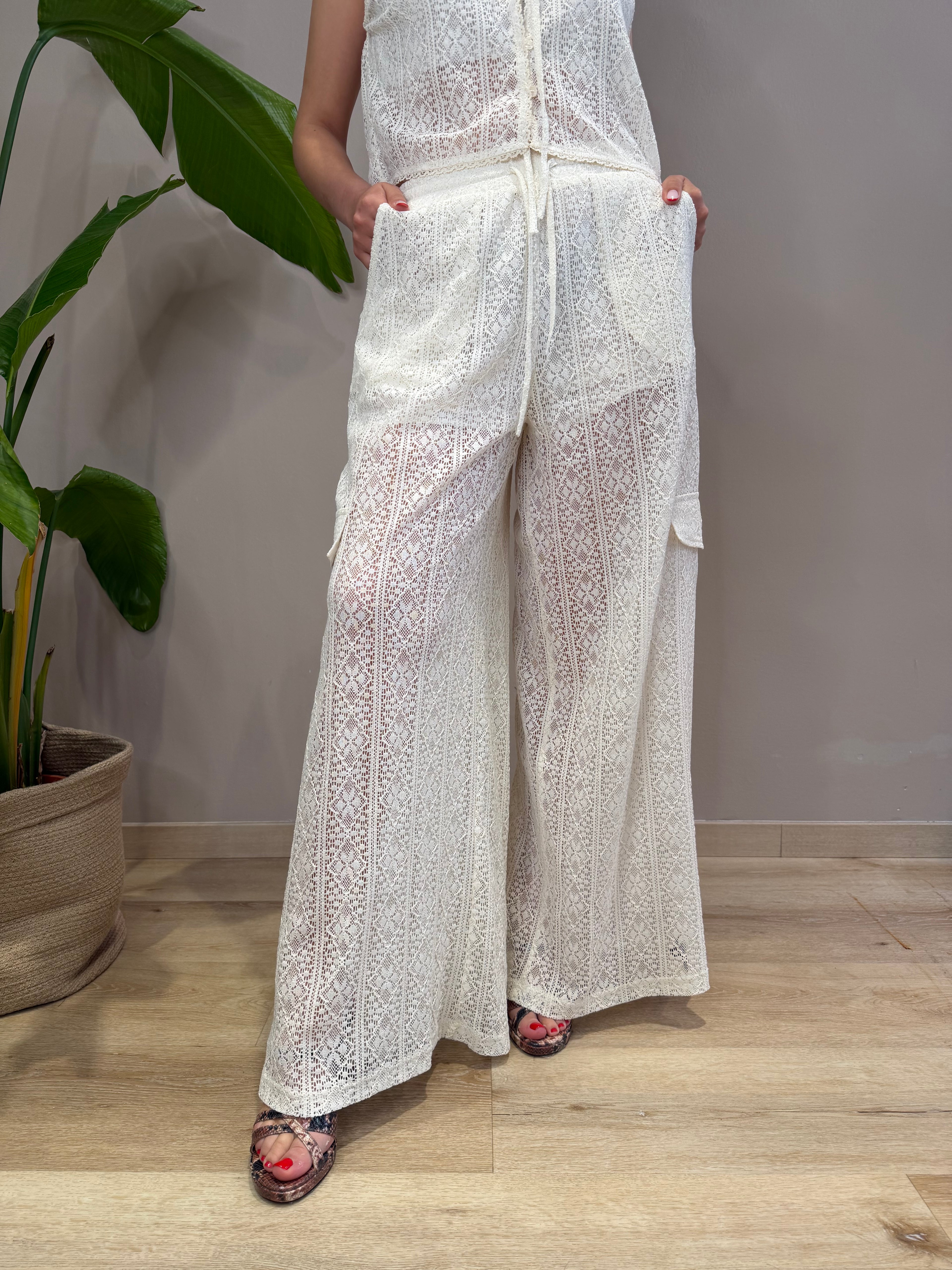 PANTALONE CARGO MACRAME IN COTONE