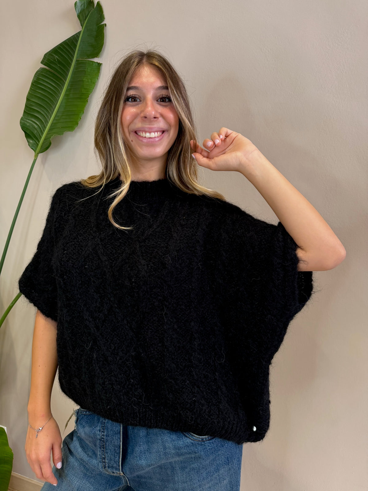 Maglione manica tre quarti