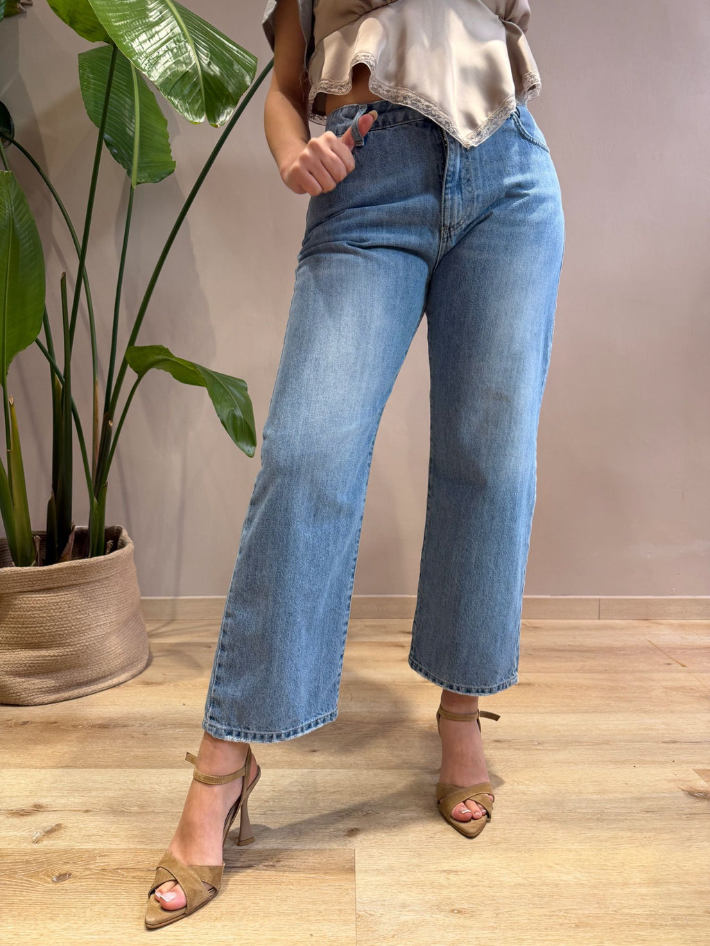 JEANS DENIM CHIARO MOM FIT