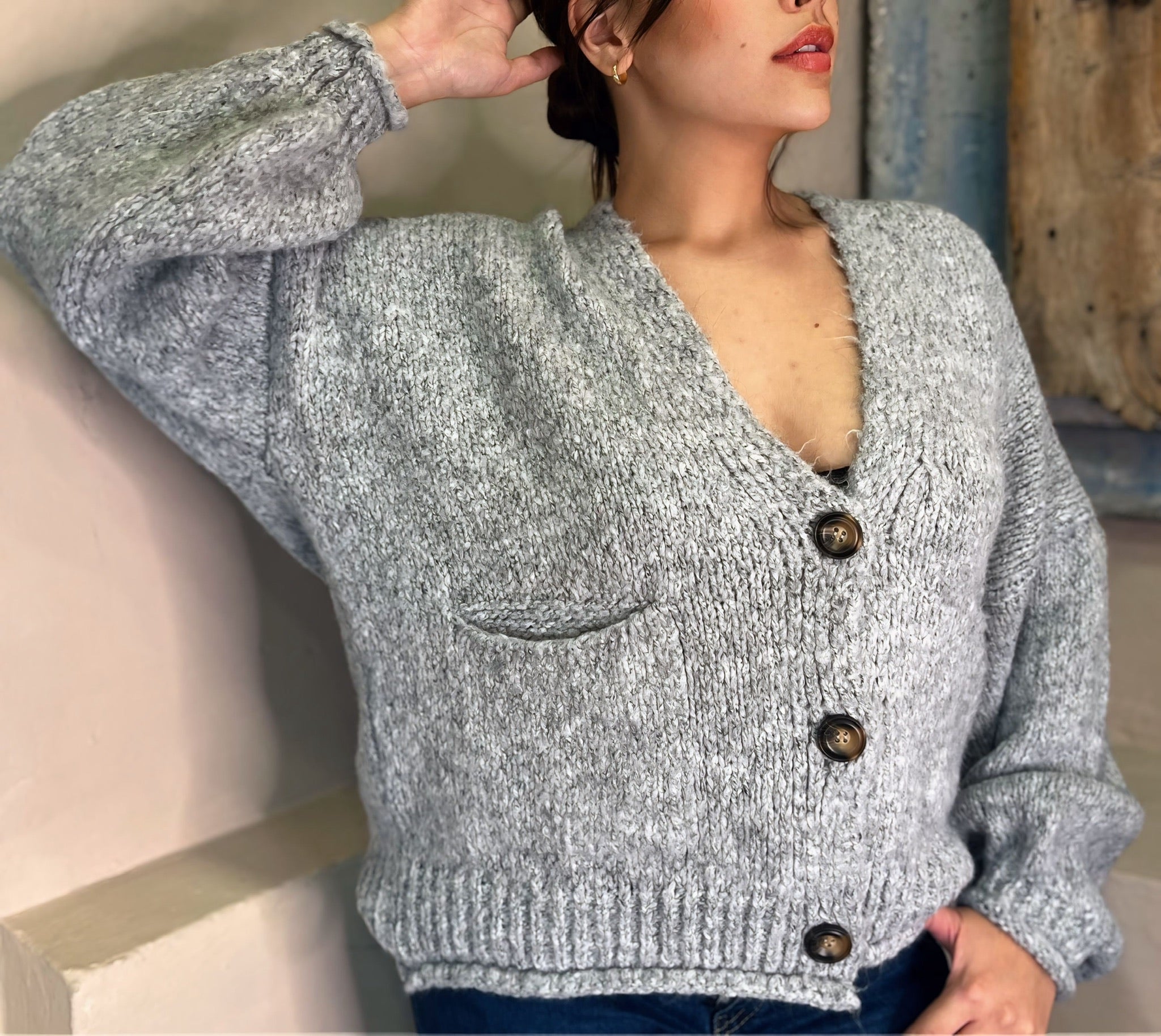 Cardigan over 3 bottoni