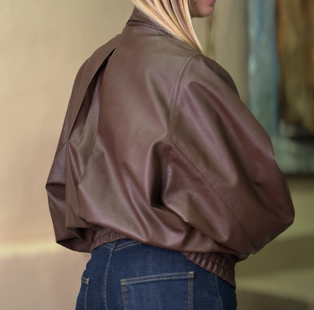 Bomber ecopelle moro
