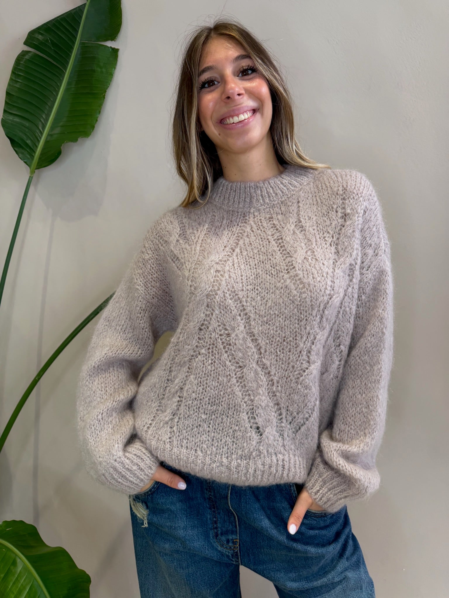 Maglione treccia