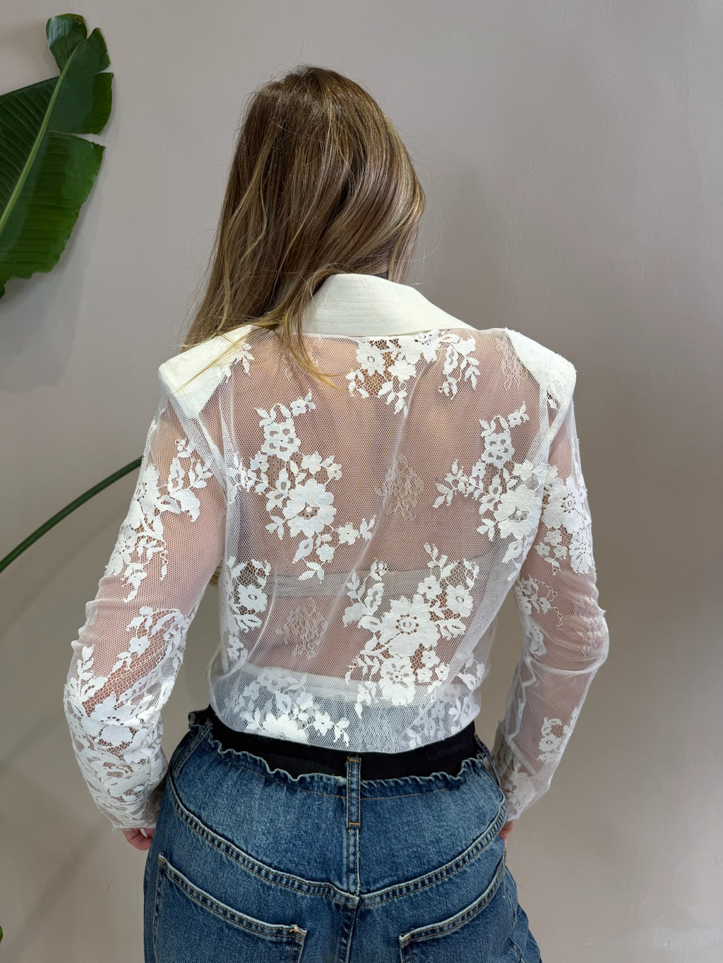 Body pizzo con colletto