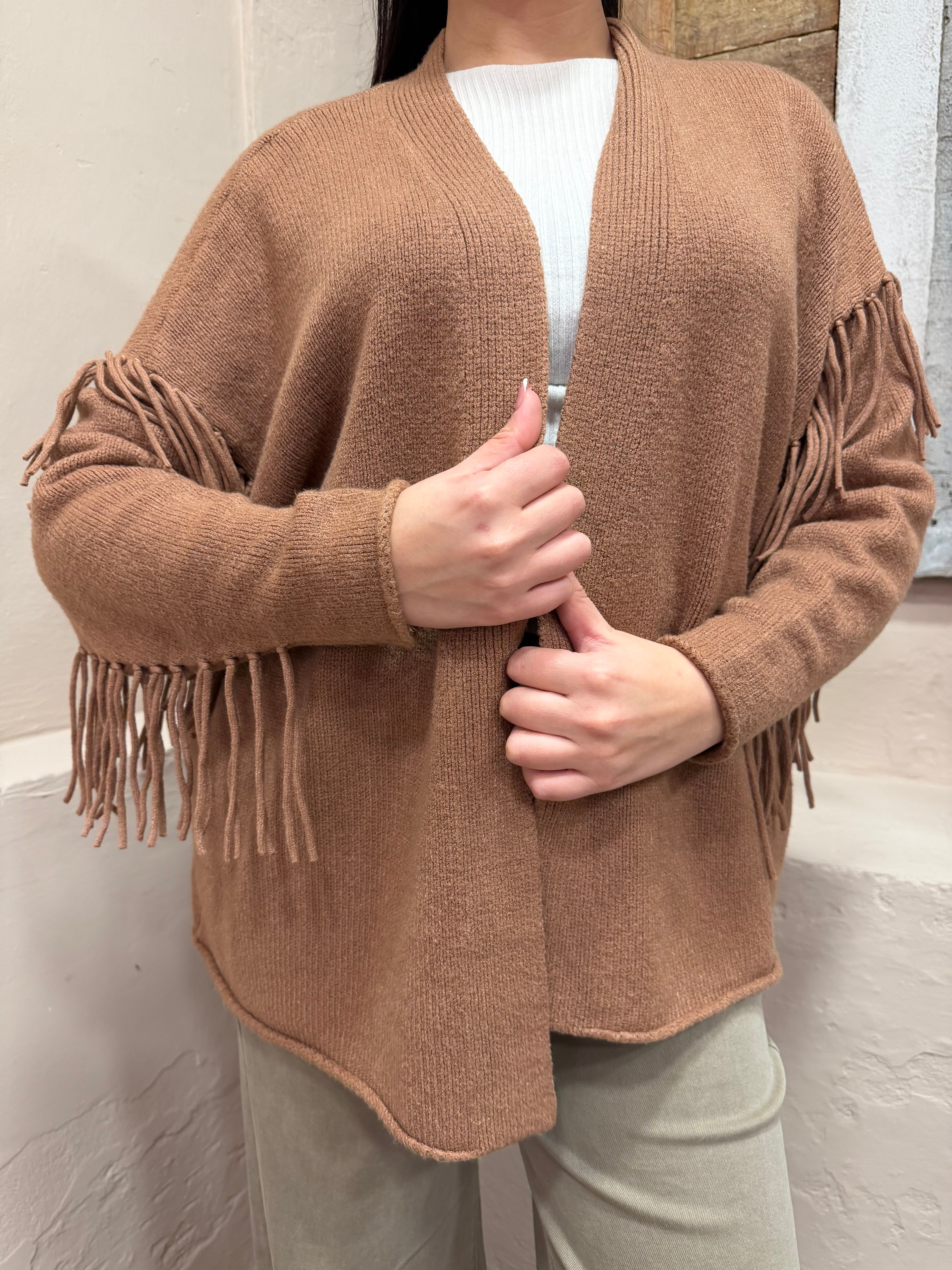 Cardigan frangia