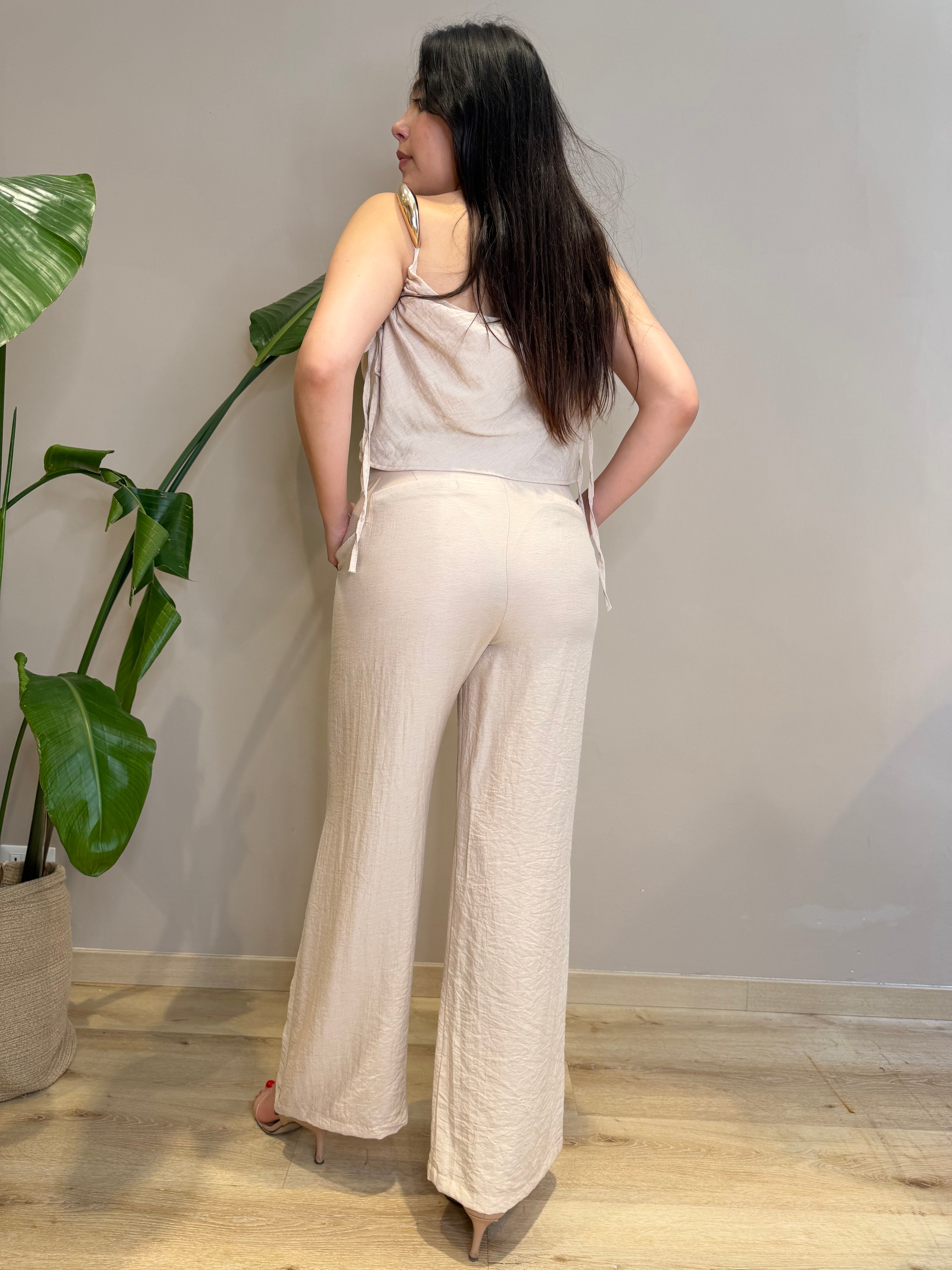 Pantalone lino sabbia