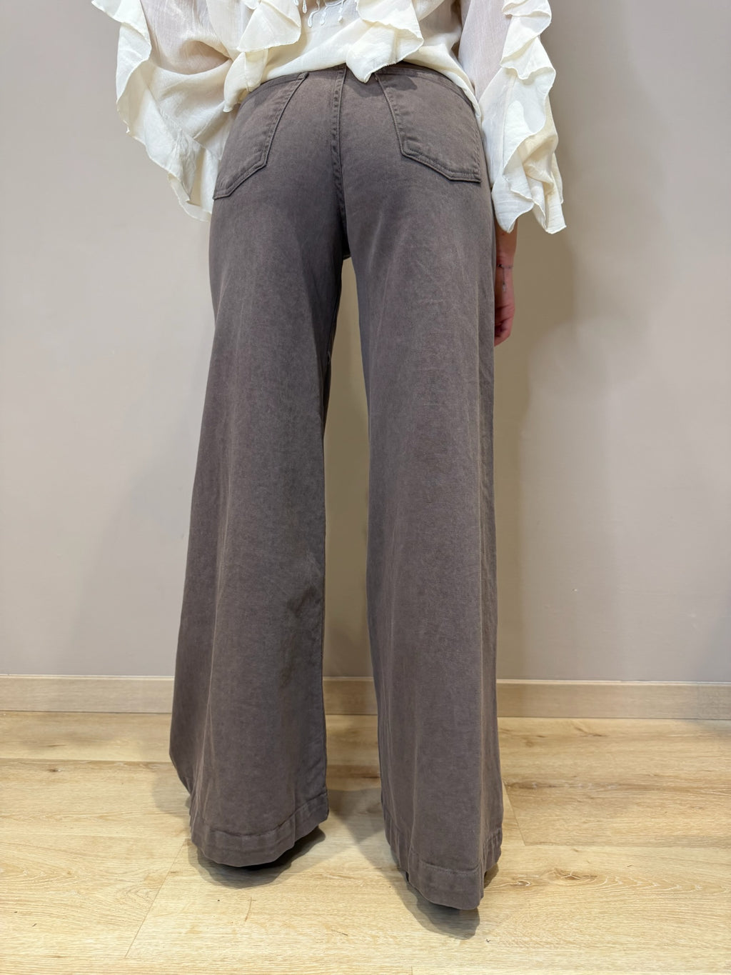 Pantalone in cotone delavè