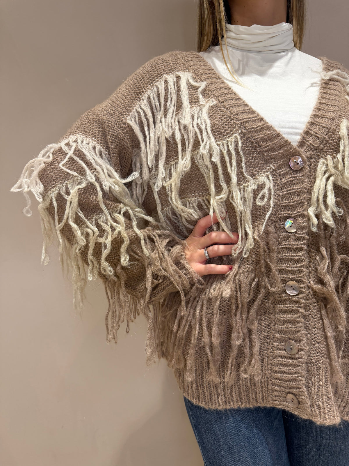 Cardigan frange