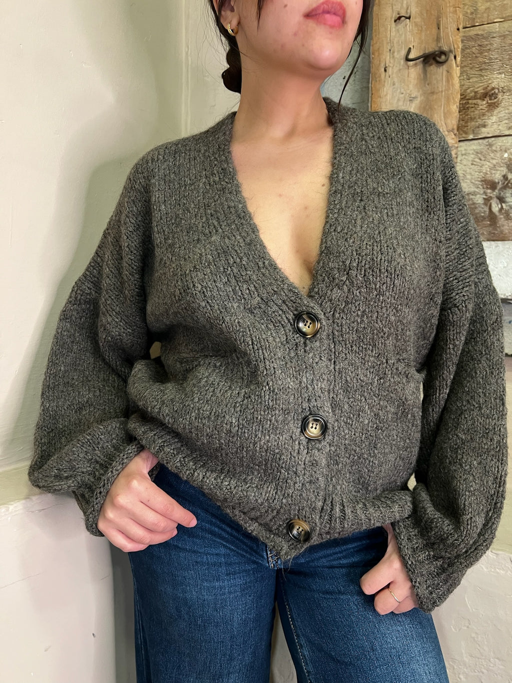 Cardigan over 3 bottoni