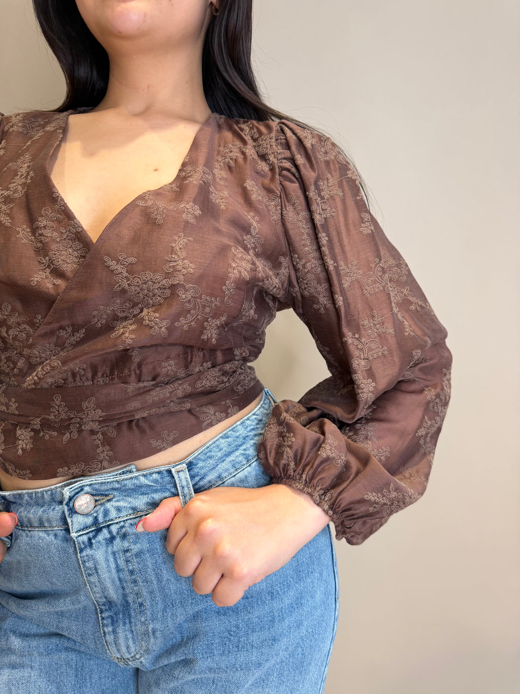 Camicia crop incrocio