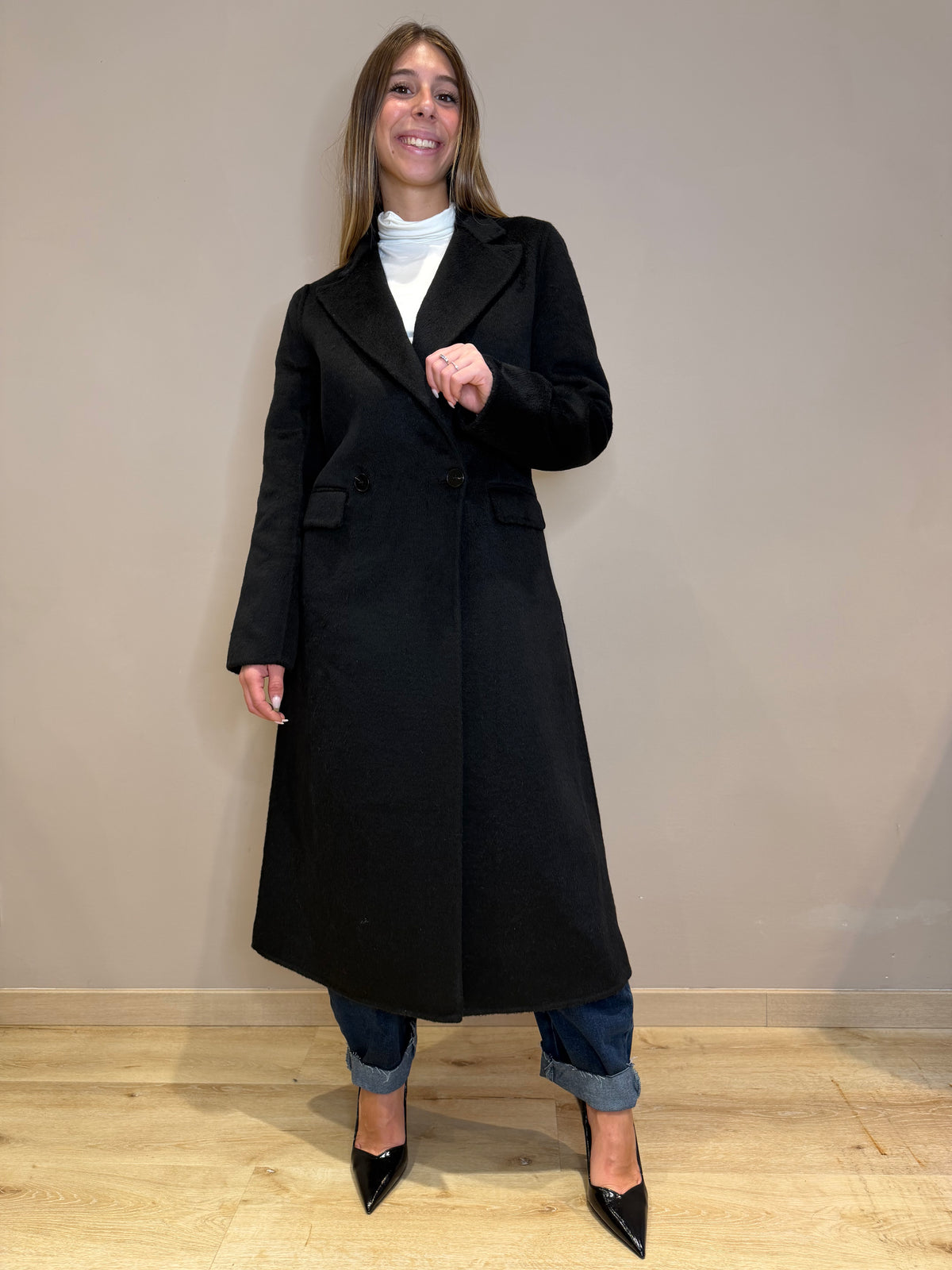 Cappotto slim tasca a patta