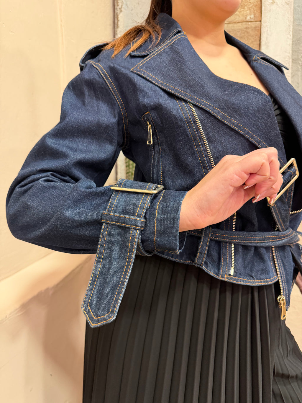 Giubbotto jeans scuro