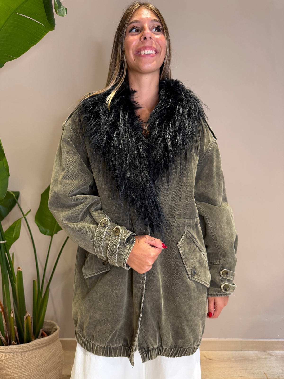Parka collo pelo