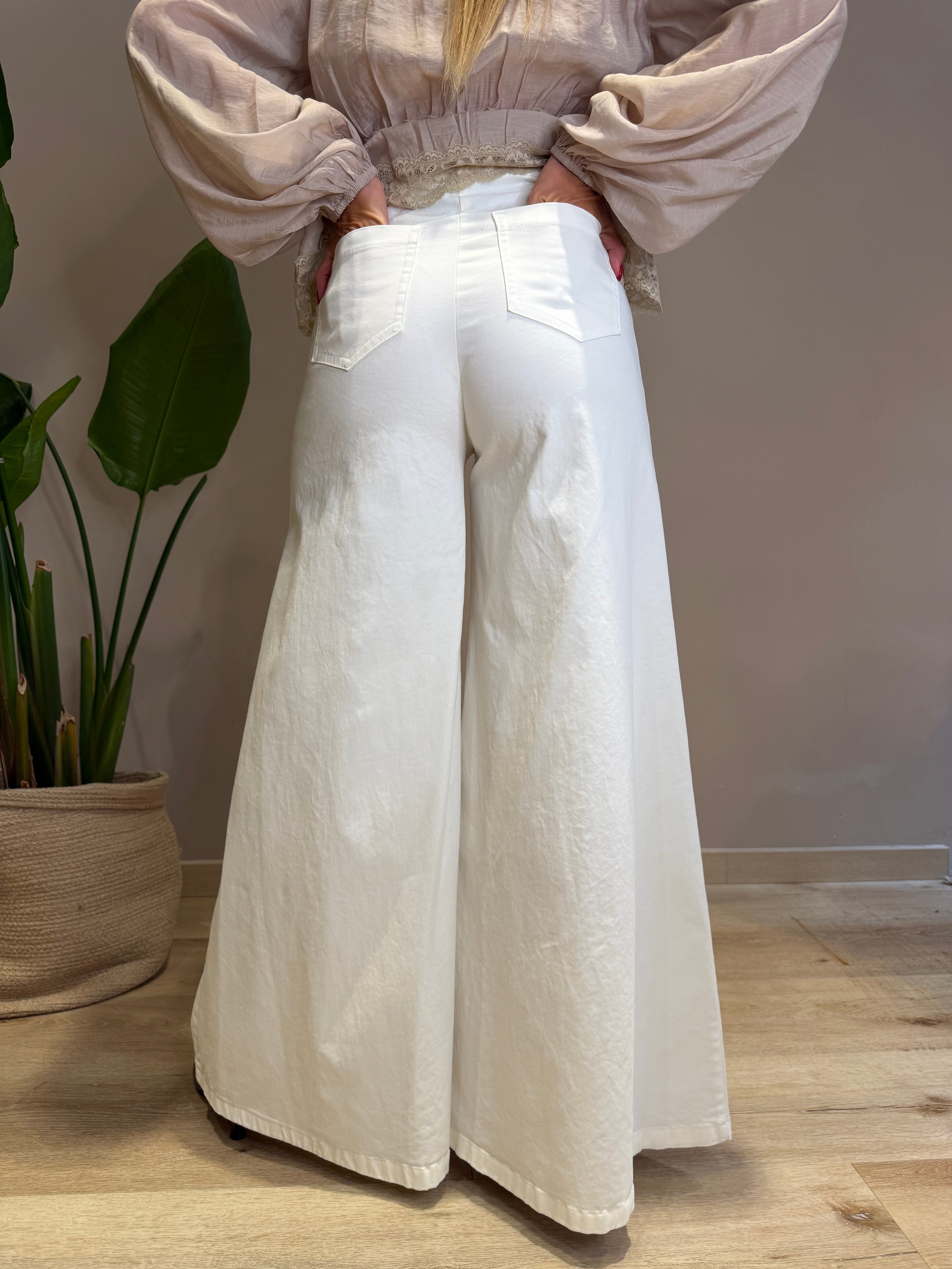 Denim palazzo in cotone