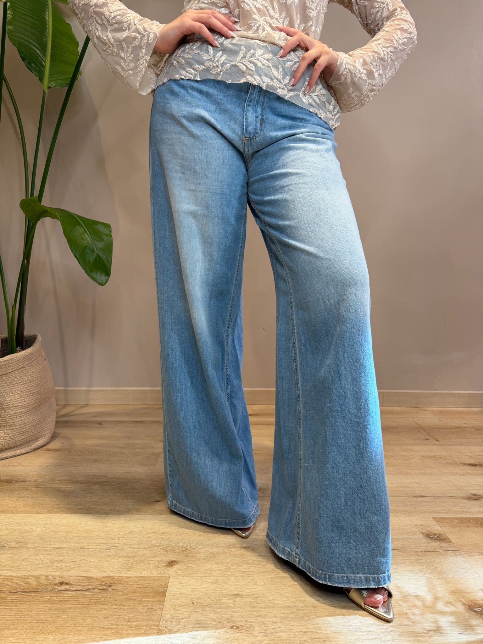 Jeans Denim Wide Leg Donna – Modello Ketty in Cotone