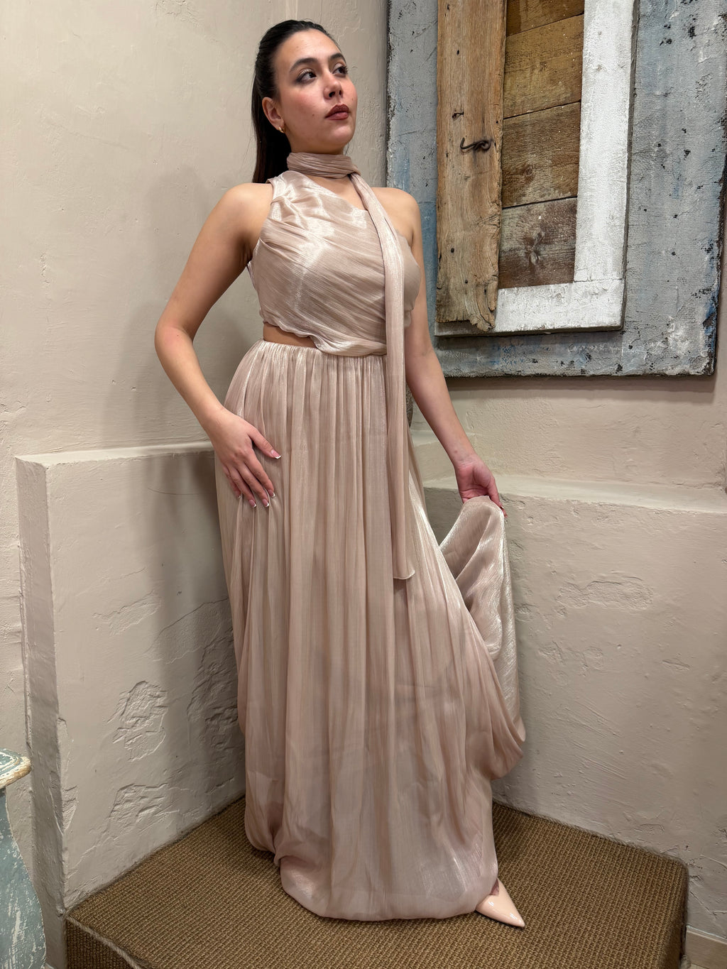 Abito spalmato rose gold