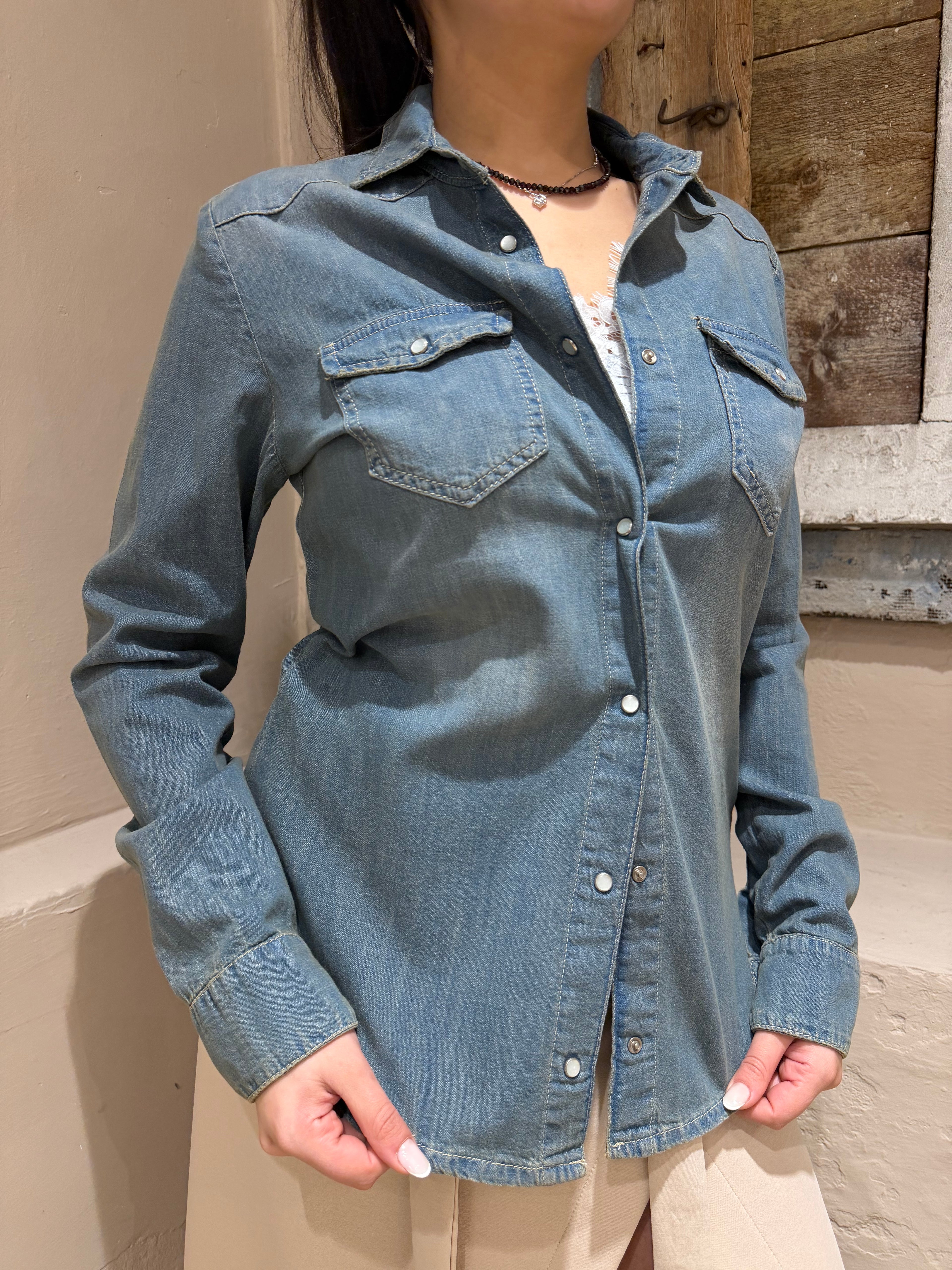 Camicia jeans delavè