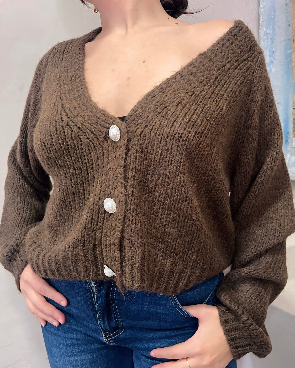 Cardigan bottoni gioiello