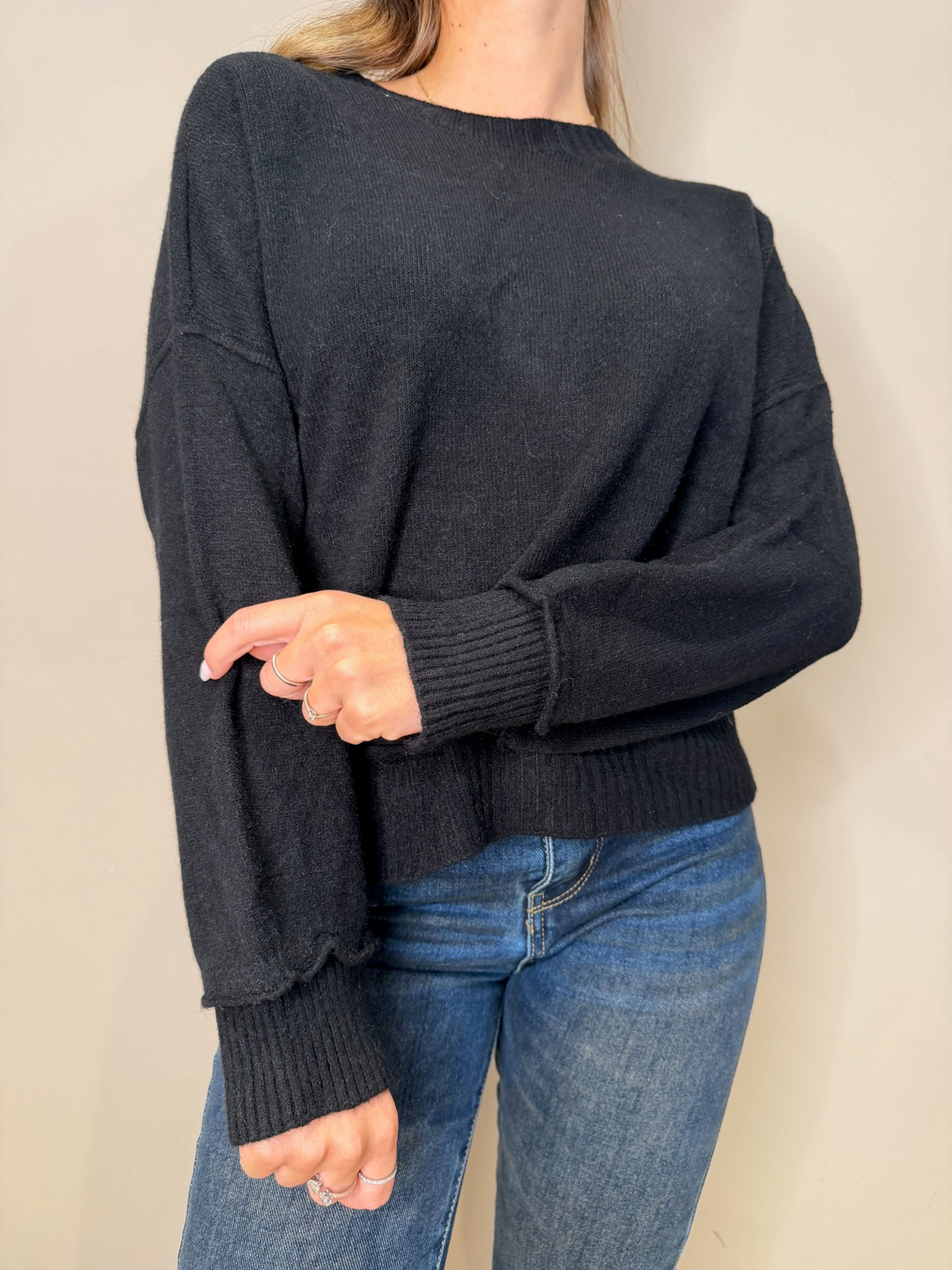 Maglia crop impunture